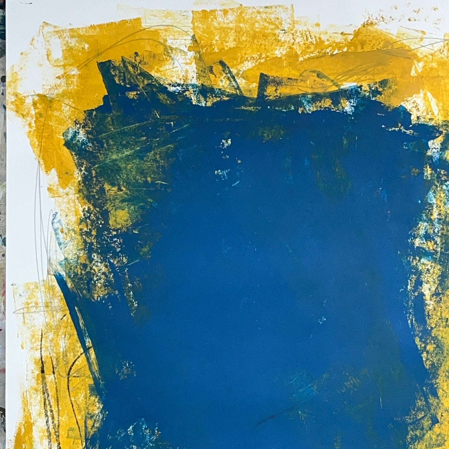 Original Mixed Media Abstract Modern Art Painting 24x36 "Bletonism" Signed