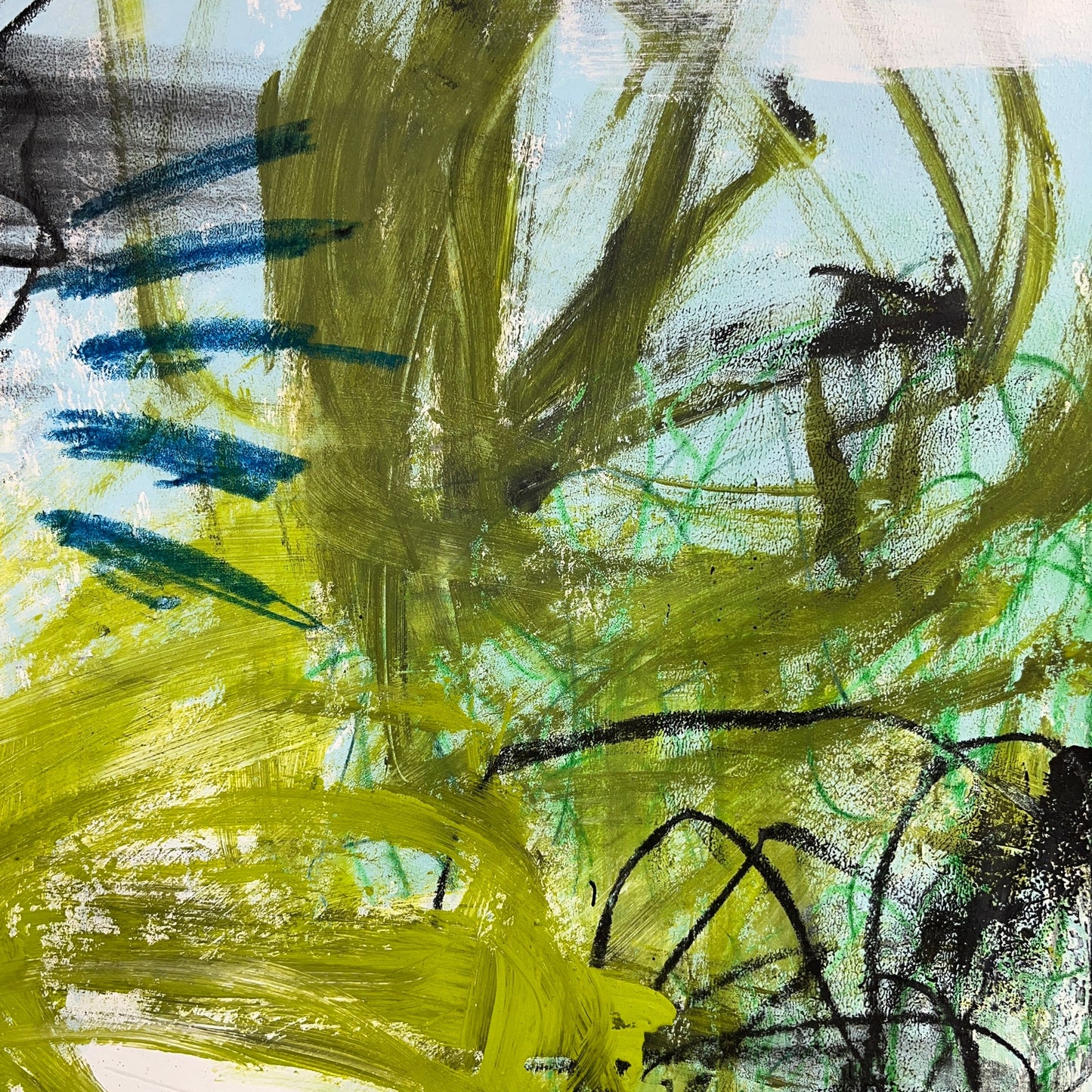 Original Mixed Media Abstract Modern Art Painting 18x24 "Flânerie" Signed