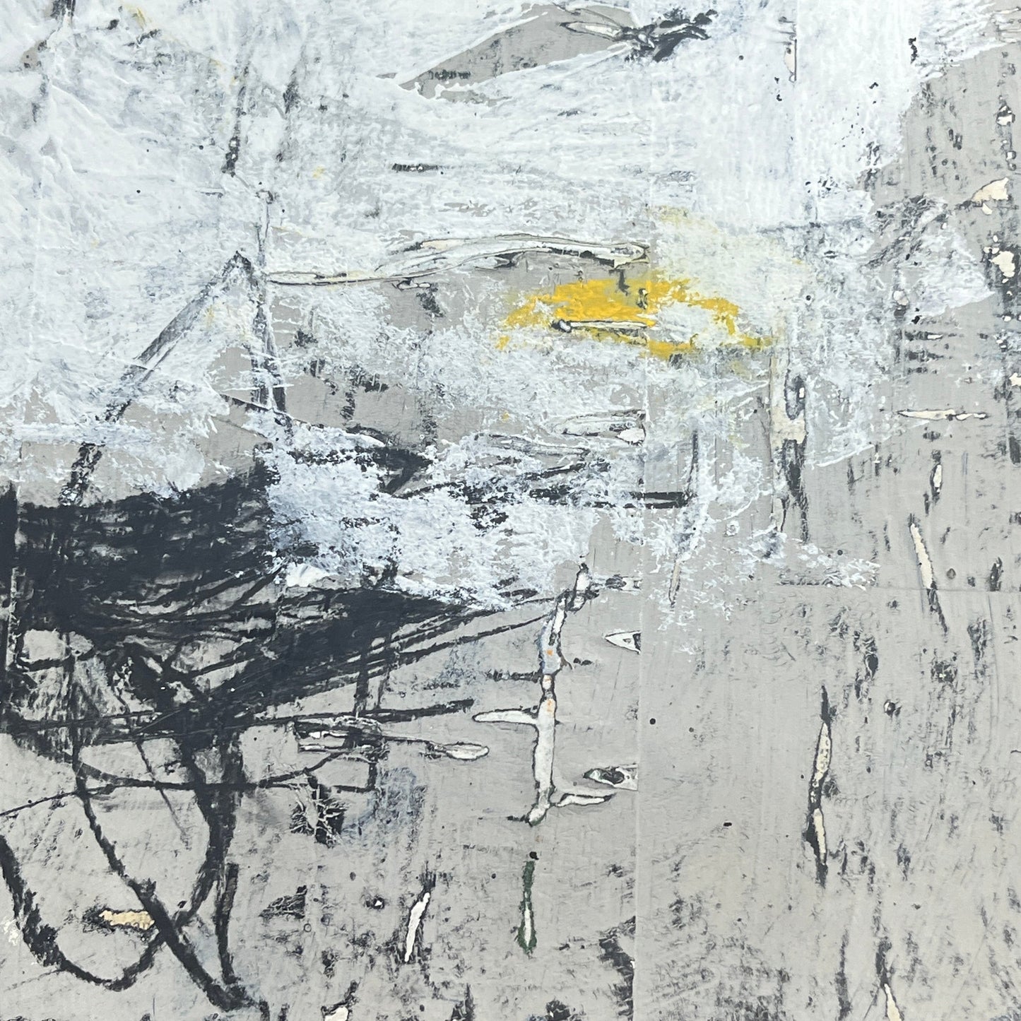 Original Grunge Minimalist Modern Art Collage Painting 8.5x11 "Theomastix"