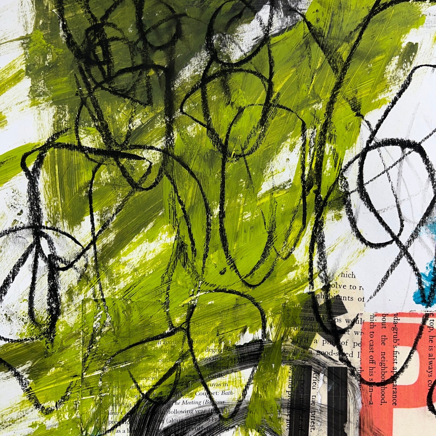 Original Mixed Media Abstract Modern Art Painting 18x24 "Goliard" Signed