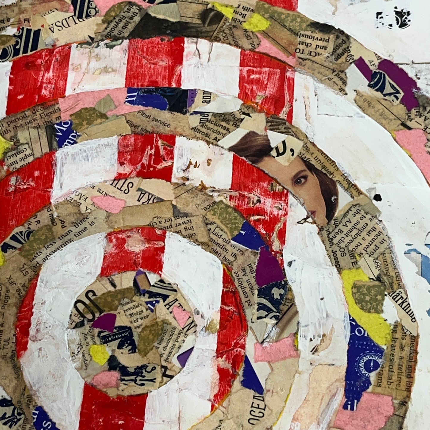 Original Framed Mixed Media Modern Art Collage Painting 12x18 "Rodeo"