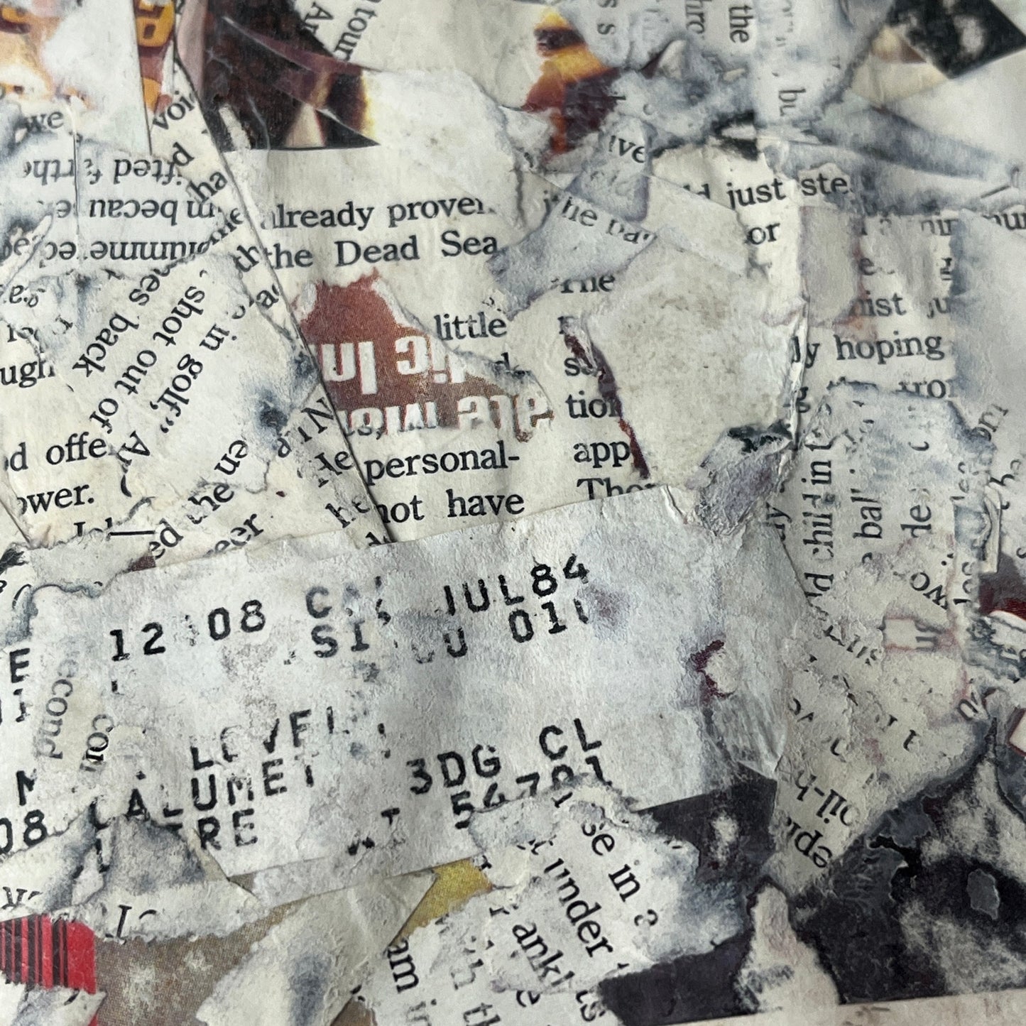 Original Mixed Media Abstract Art Collage 8x11 "Oct 1983 Inside Sports Magazine"