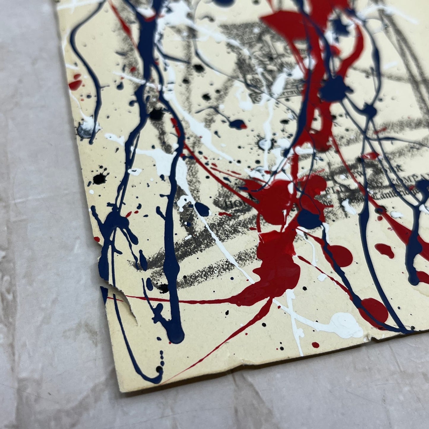 Original Abstract Art Painting 4.75x7.25” American Statesmen Signed #4