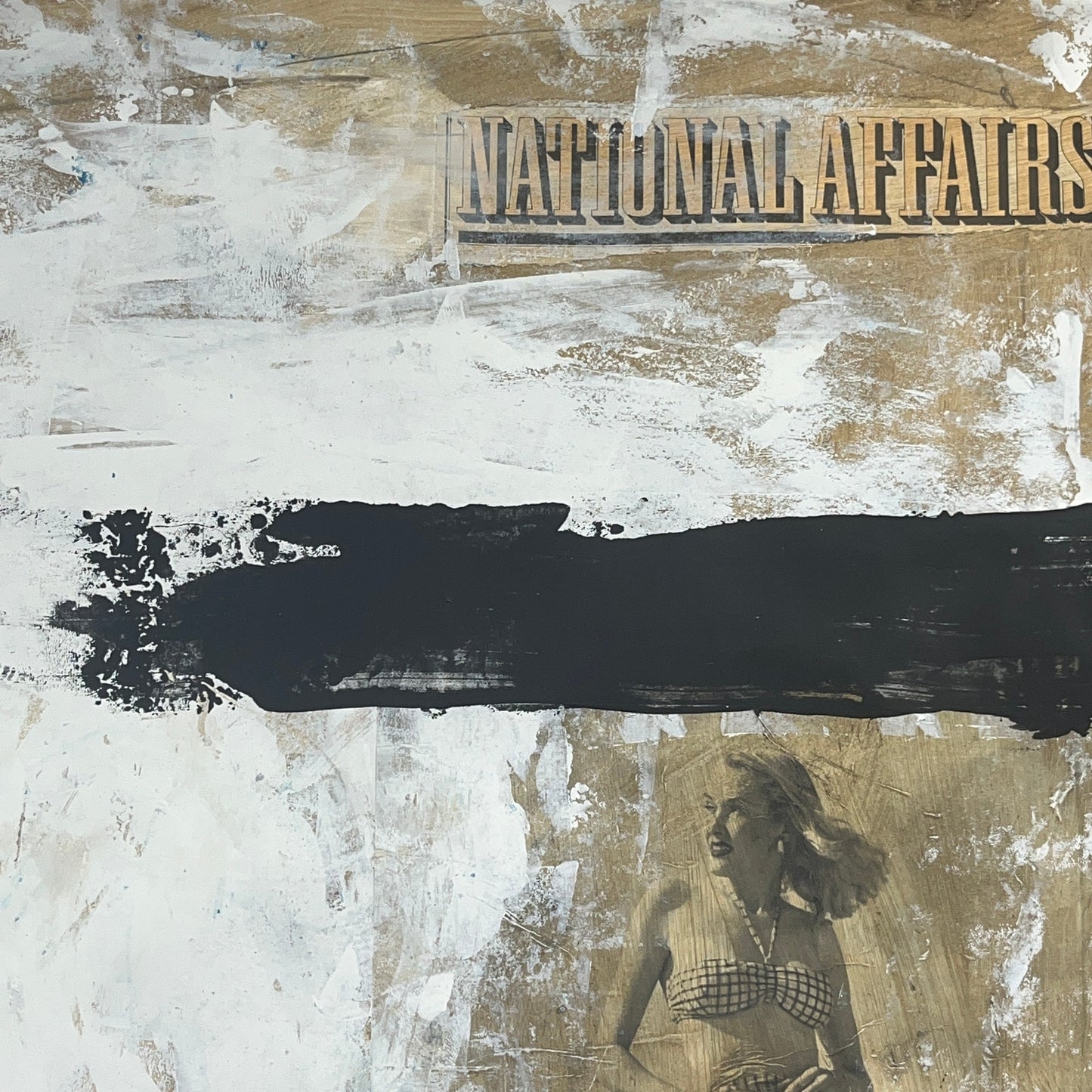 Original Mixed Media Abstract Modern Art Painting 24x36 "National Affairs"