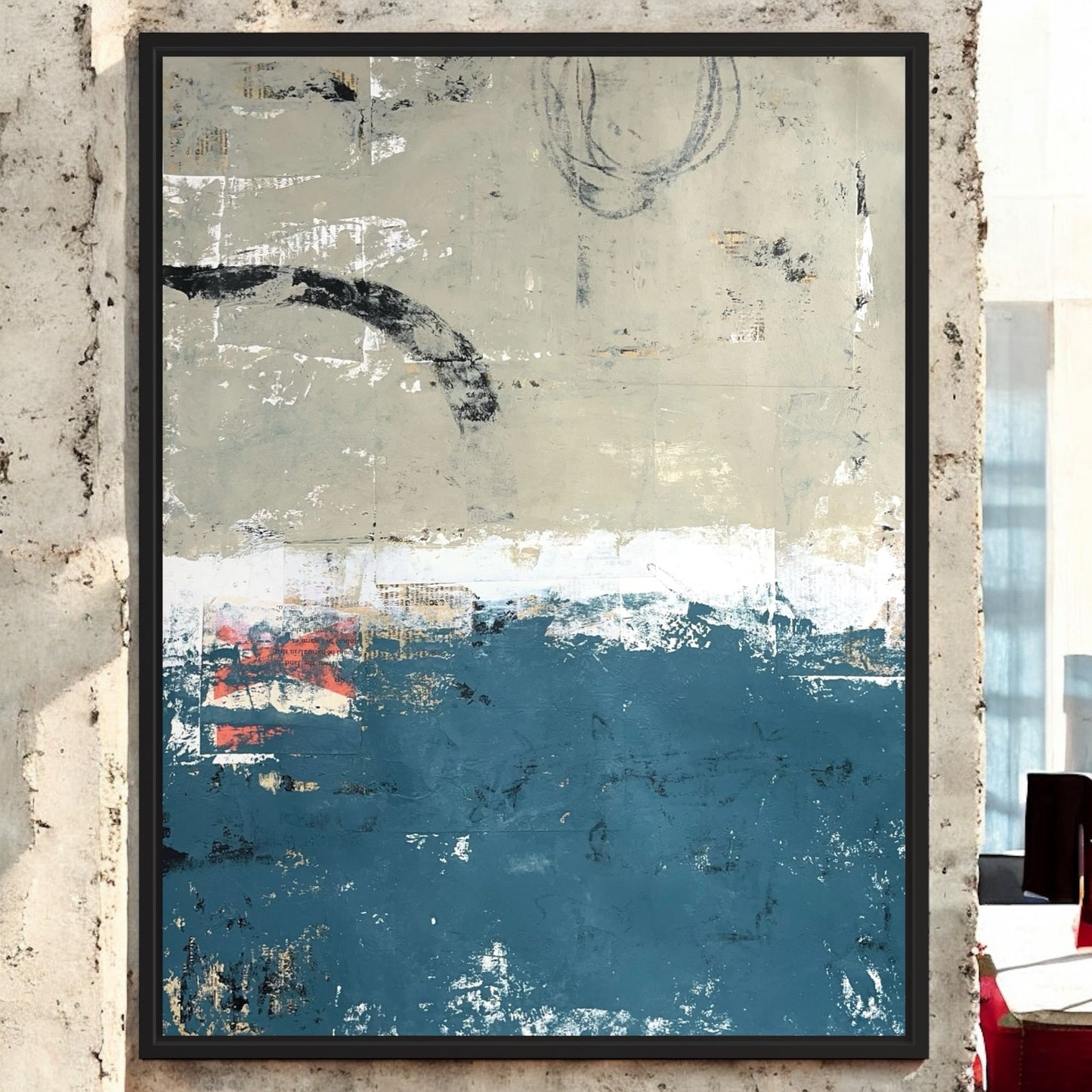 Original Mixed Media Abstract Modern Art Painting 18x24 "Prospice II" Signed