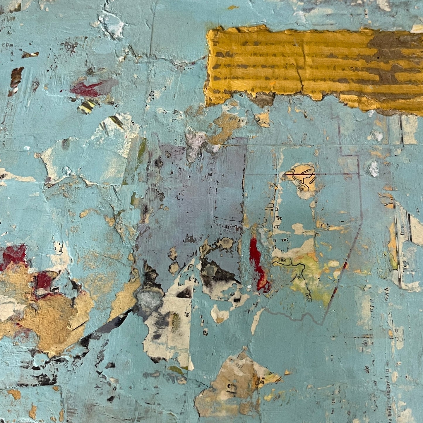 Original Mixed Media Abstract Art Collage Painting 11x14 "Externality"