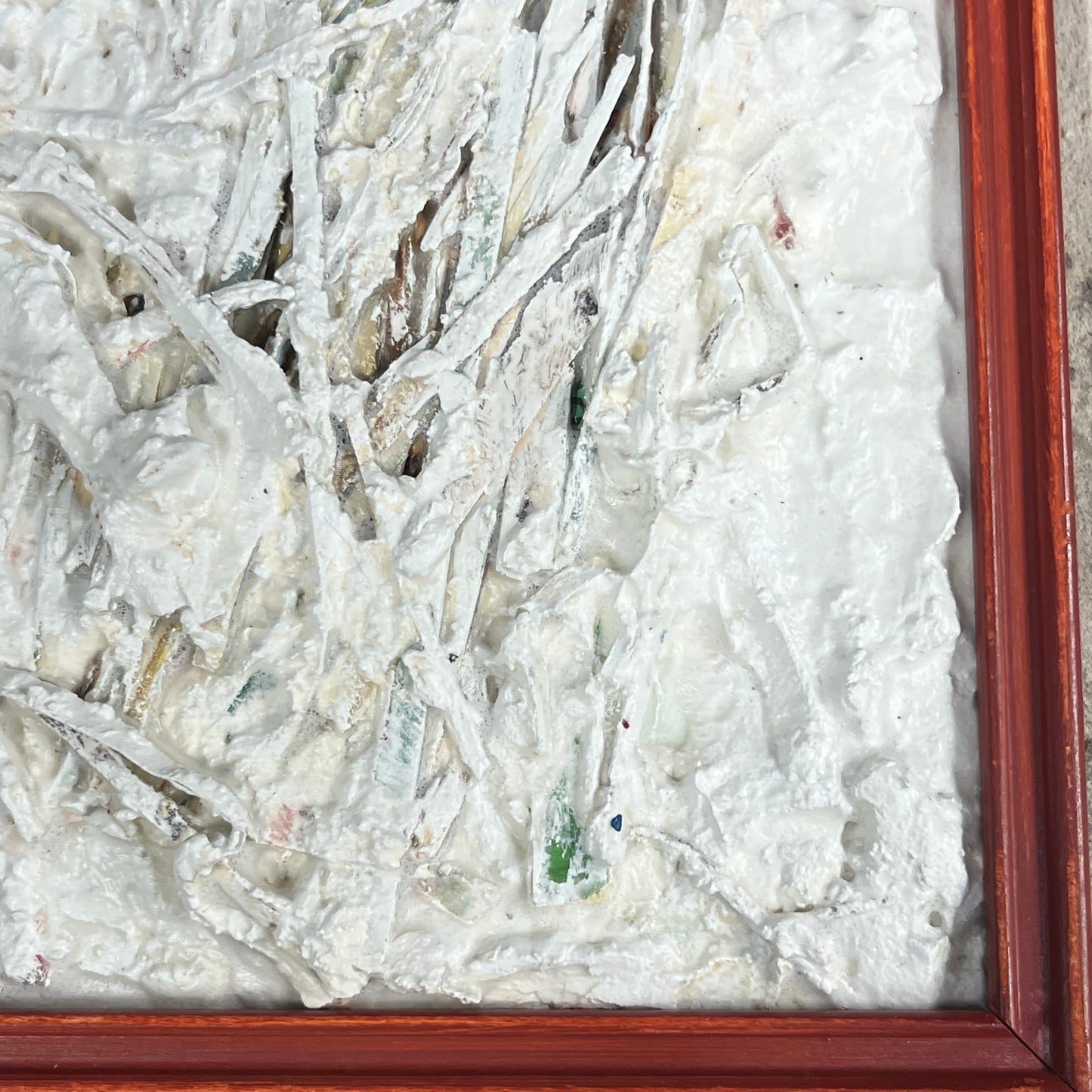 Original Framed Mixed Media Abstract Art Painting Collage 6x10 "Vasculature #3"