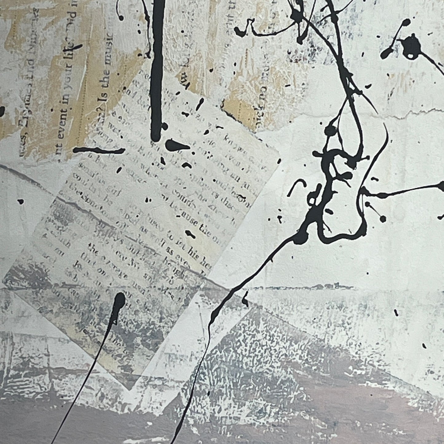 Original Mixed Media Abstract Modern Art Painting 24x36 "Chorizont" Signed
