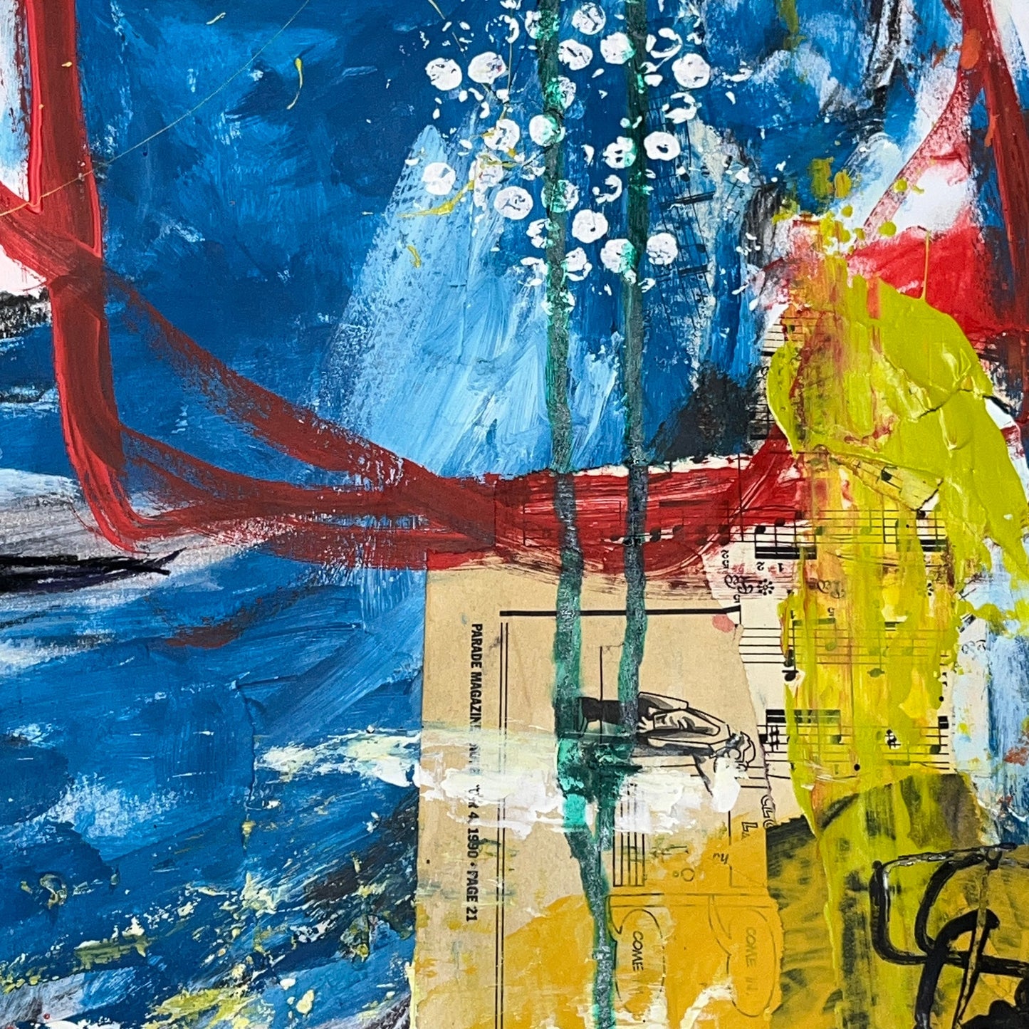 Original Mixed Media Abstract Art Painting 18x24 “Exhibition" Signed