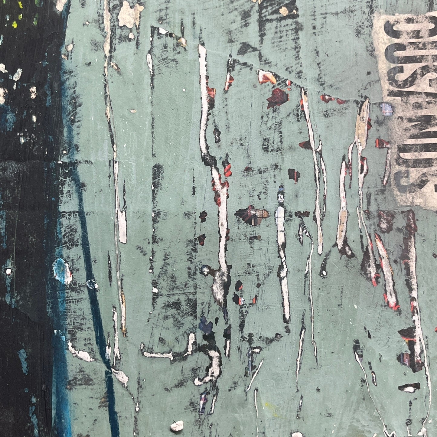 Original Grunge Minimalist Modern Art Collage Painting 8.5x11 "Prefigure" Signed