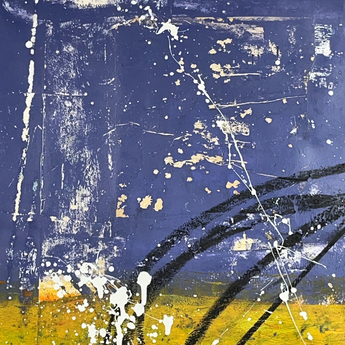 Original Mixed Media Abstract Modern Art Painting 24x36 "Pacifica" Signed