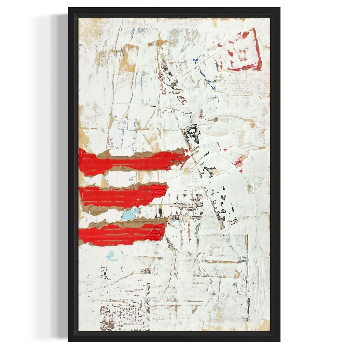 Original Framed Mixed Media Modern Art Collage Painting 12x18 "Chiromancy"