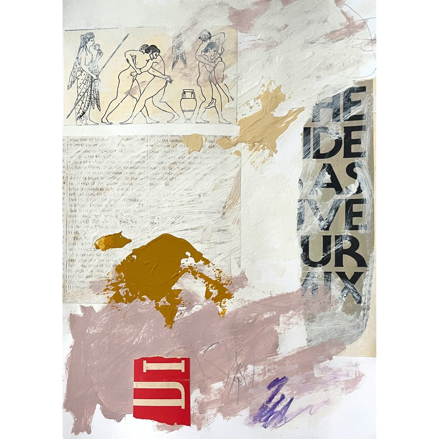 Original Abstract Modern Art Painting on Paper "Malagma" #39 Signed