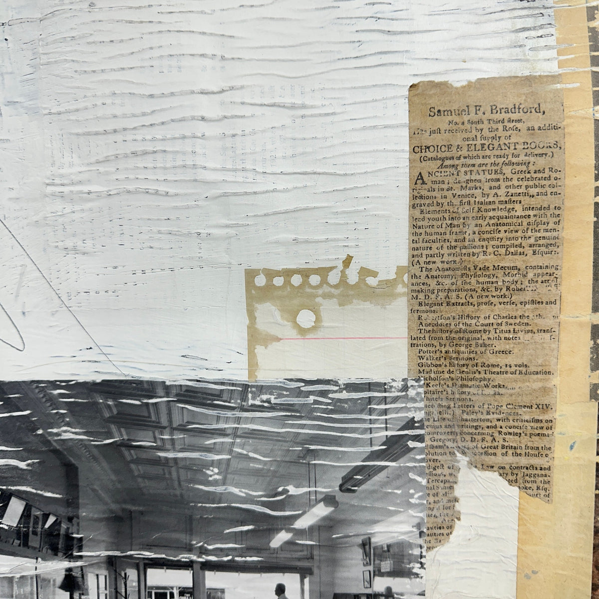 Original Mixed Media Modern Art Collage Painting 18x24 "Obscurantism" Signed