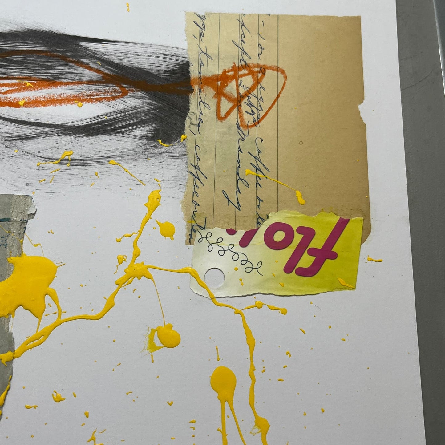 Original Mixed Media Abstract Art Collage 11x14 “Dispensable Honey" Signed