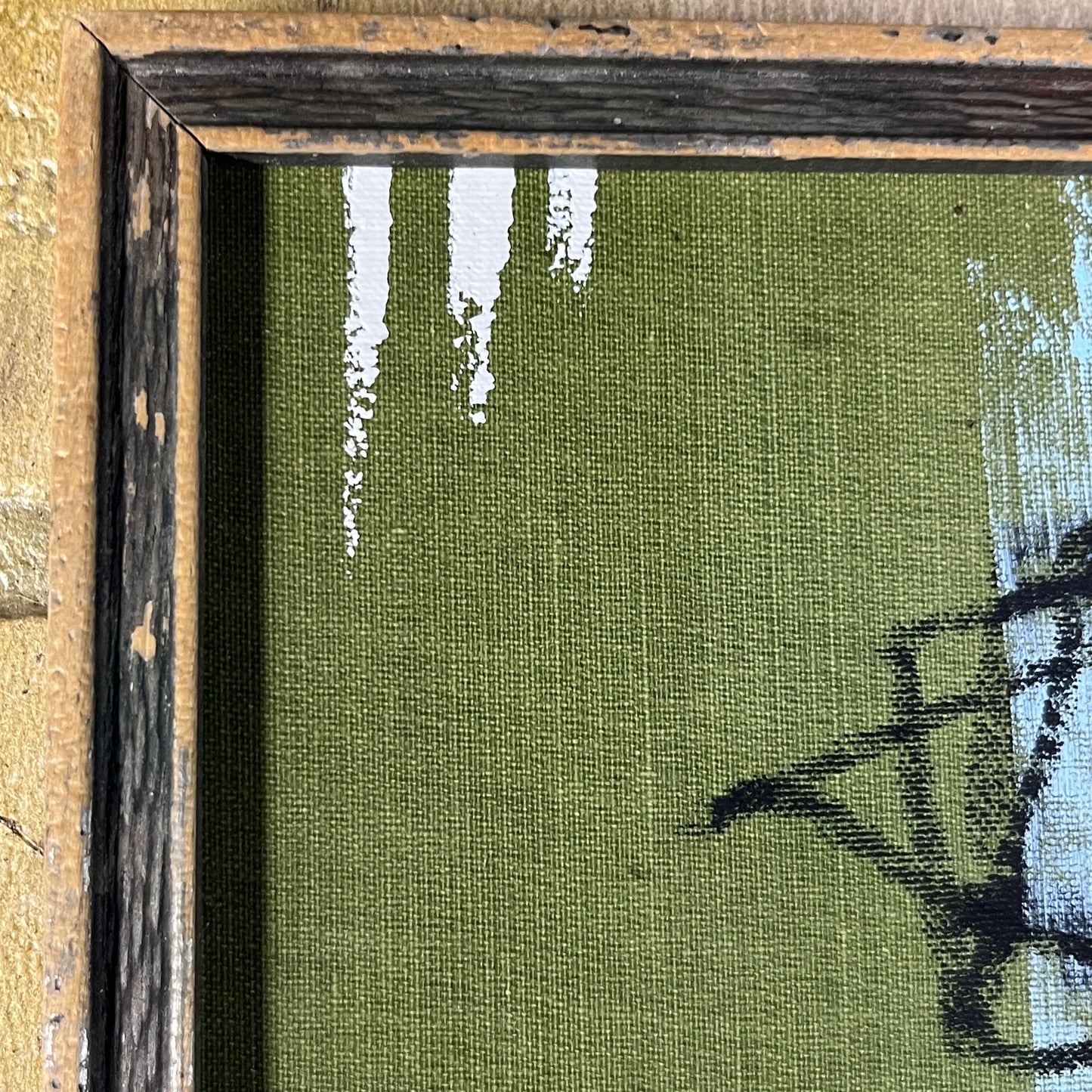 Original Framed Mixed Media Abstract Art Painting 10x13 "Connection"