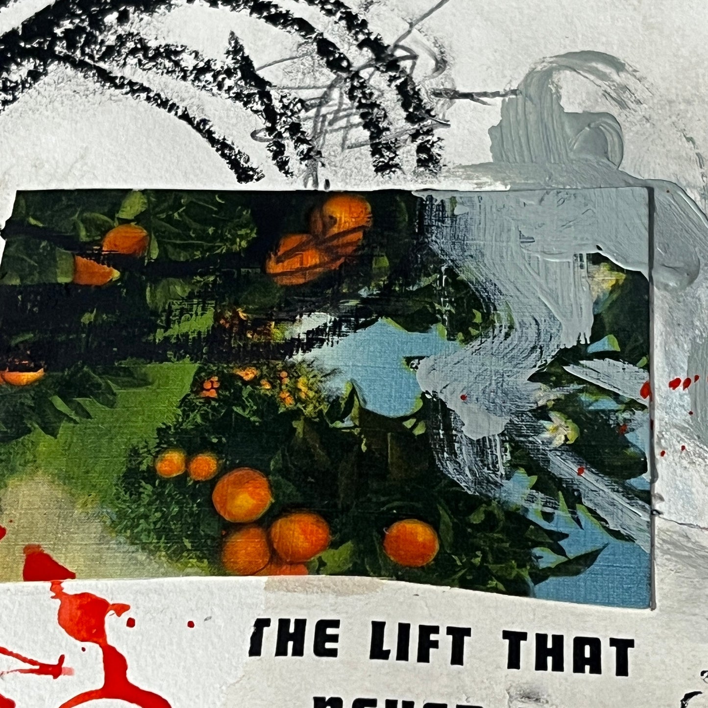 Original Mixed Media Abstract Art Collage 10x14 "The Lift"