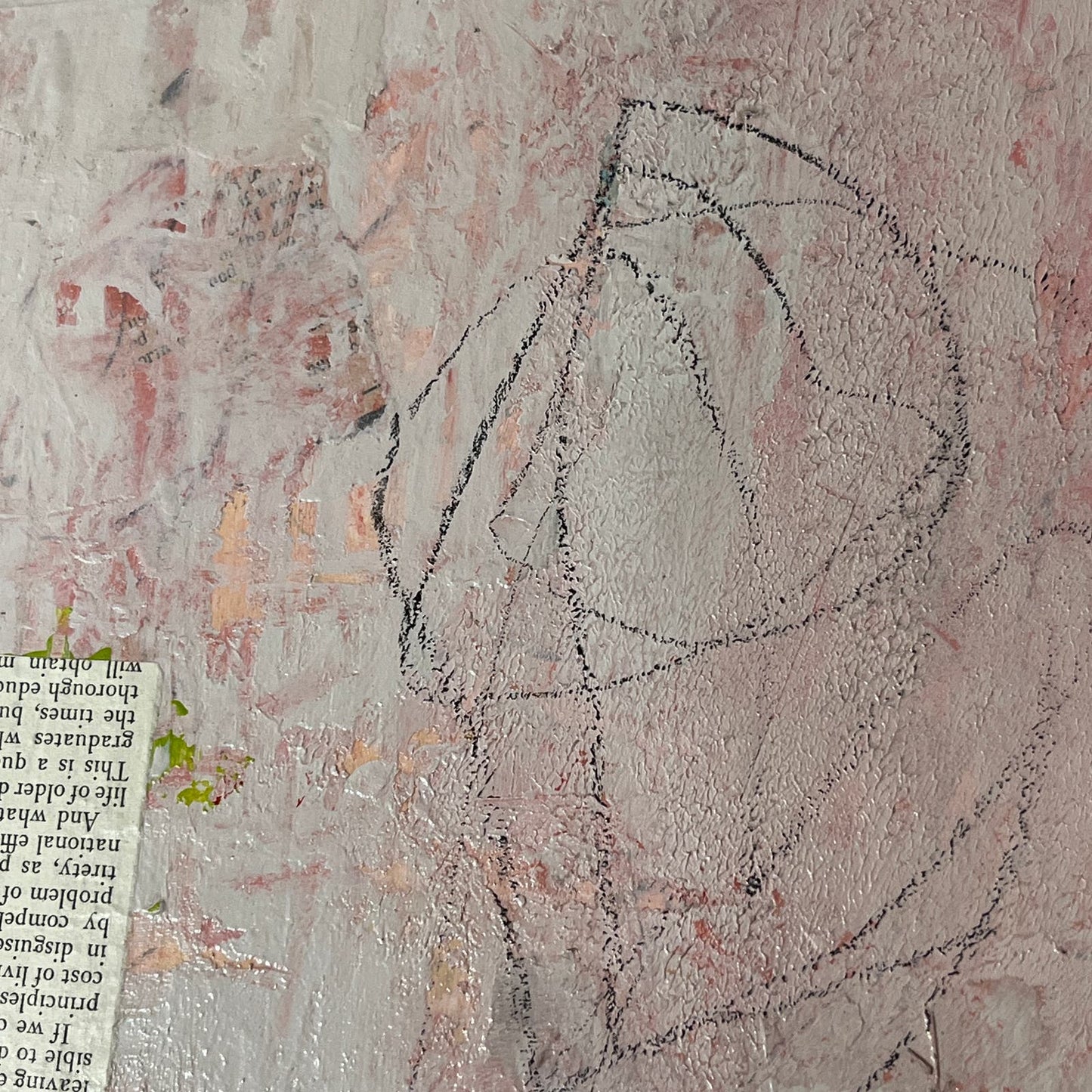 Original Mixed Media Abstract Art Painting 11x14 “Happen to Ask" Signed Pink