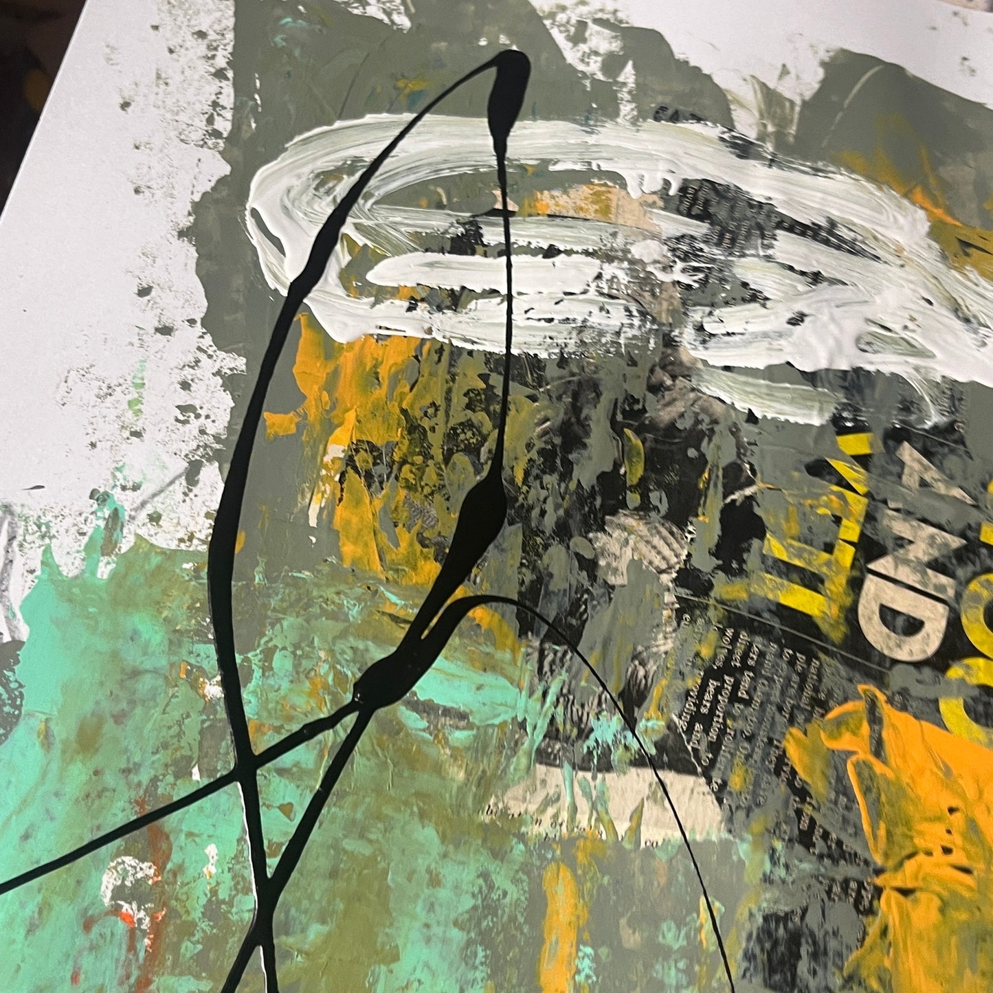 Original Mixed Media Abstract Art Painting 18x24 “Bigfoot & Yeti" Signed