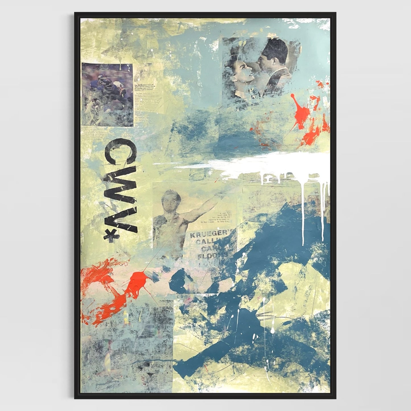 Original Mixed Media Abstract Modern Art Painting 24x36 "CWV" Signed