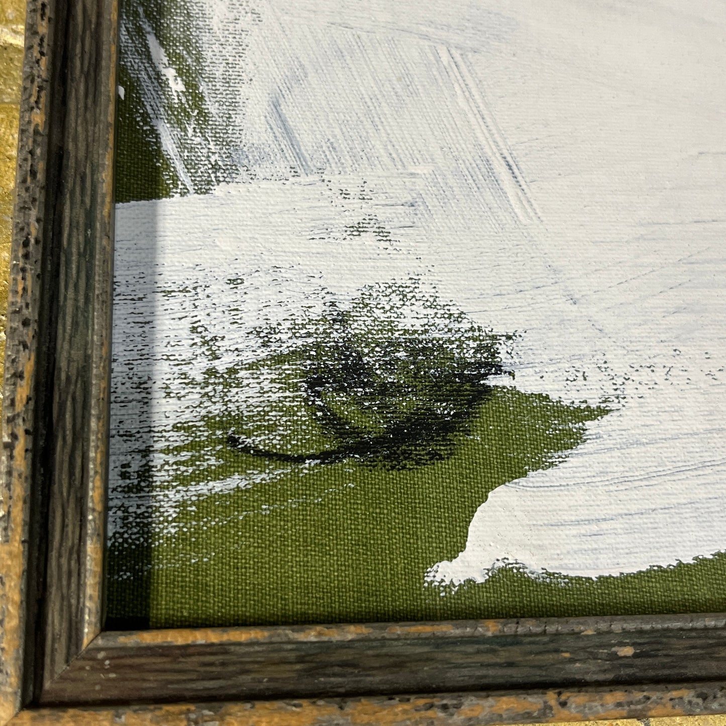 Original Framed Mixed Media Abstract Art Painting 10x13 "Connection"