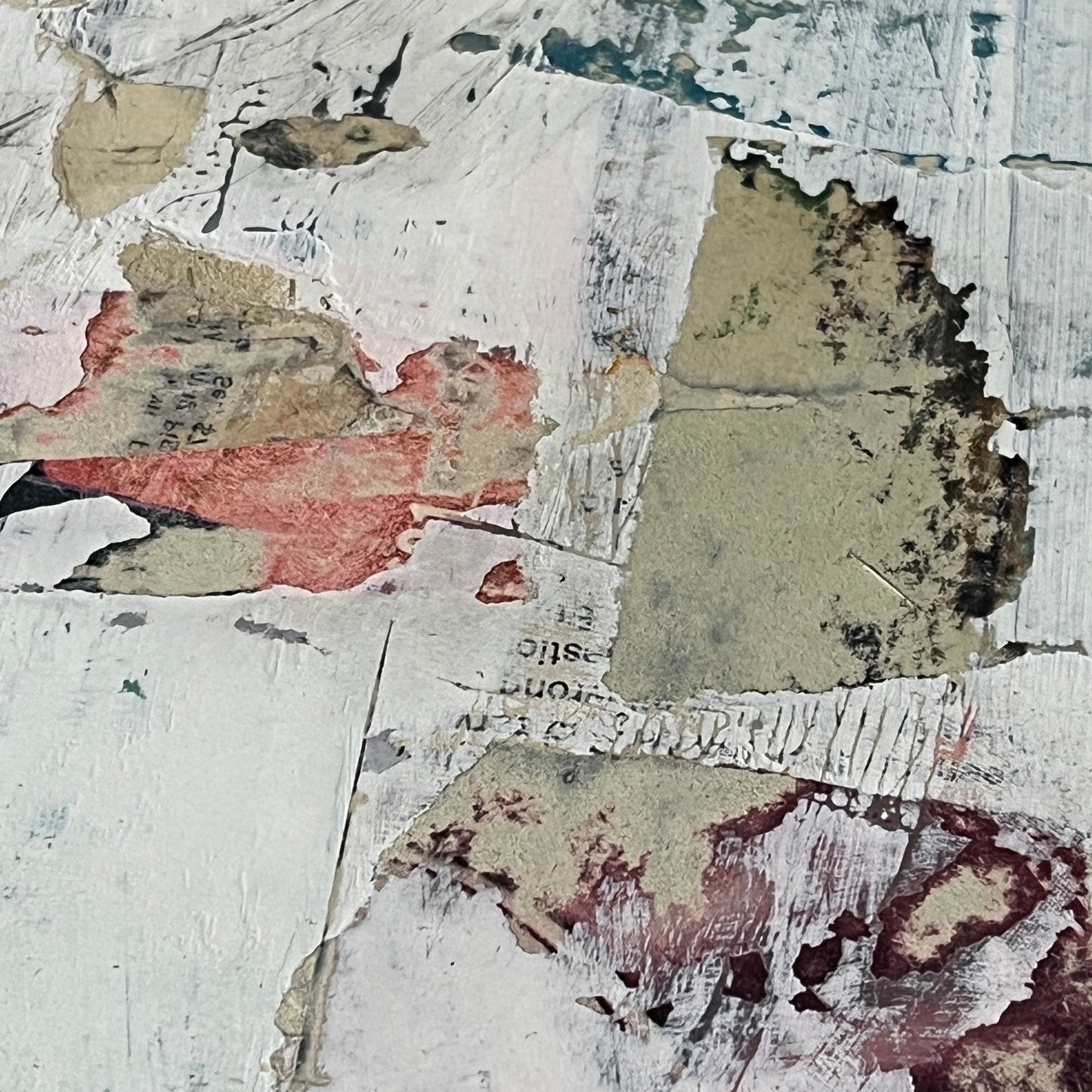 Original Mixed Media Abstract Art Collage Painting 11x14 "Fissure"