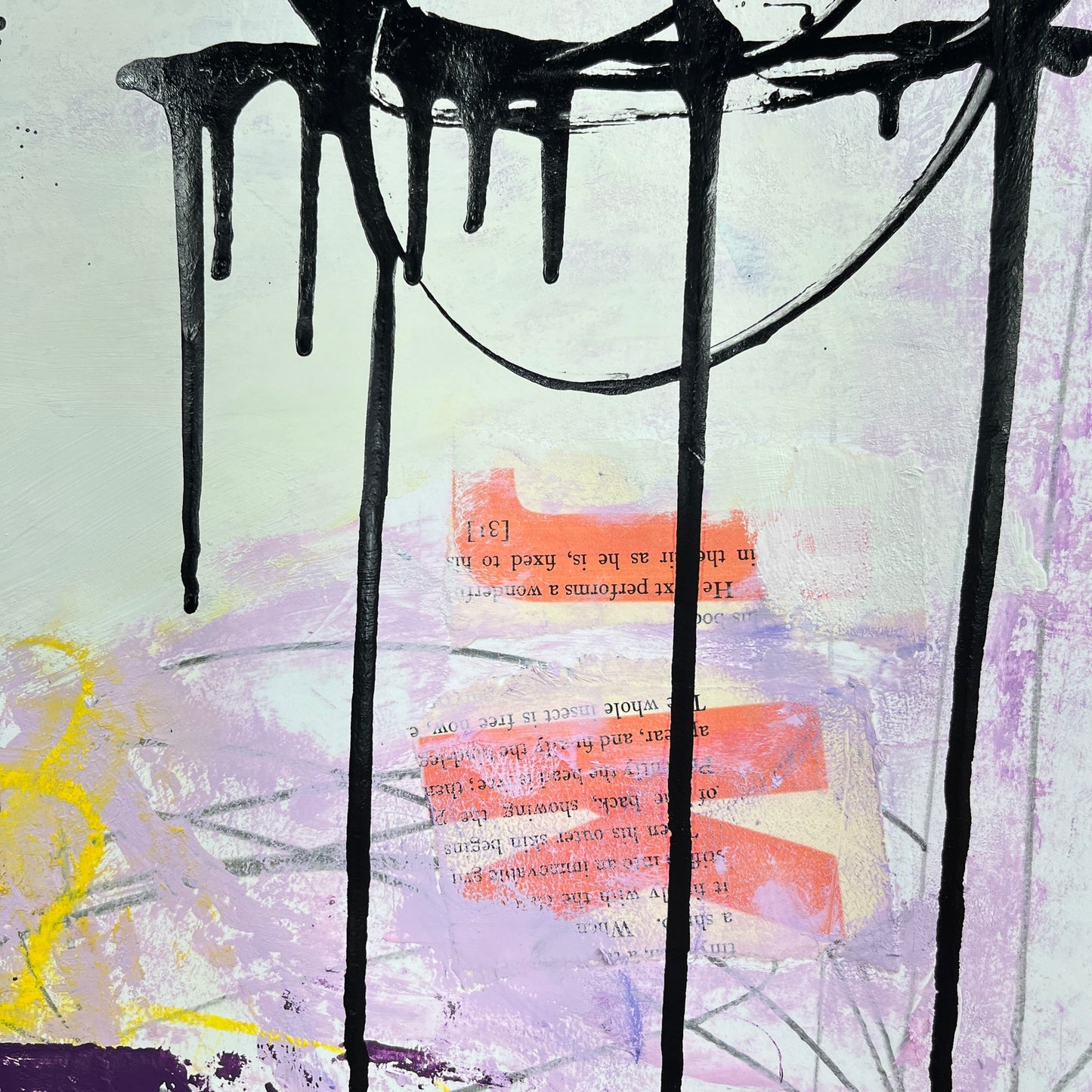 Original Mixed Media Abstract Modern Art Painting 18x24 "Deflexure" Signed