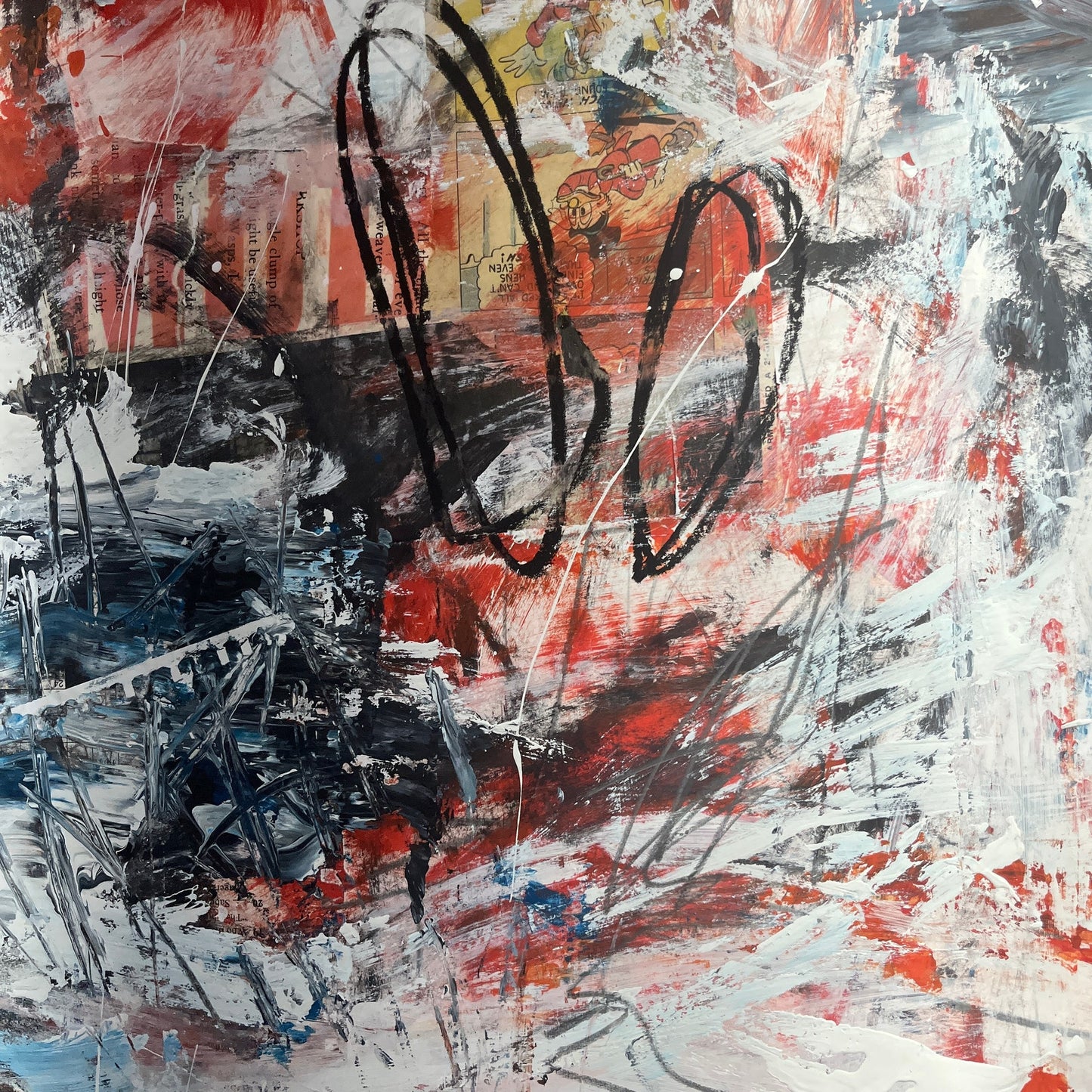 Original Mixed Media Abstract Modern Art Painting 18x24 "Vettura" Signed
