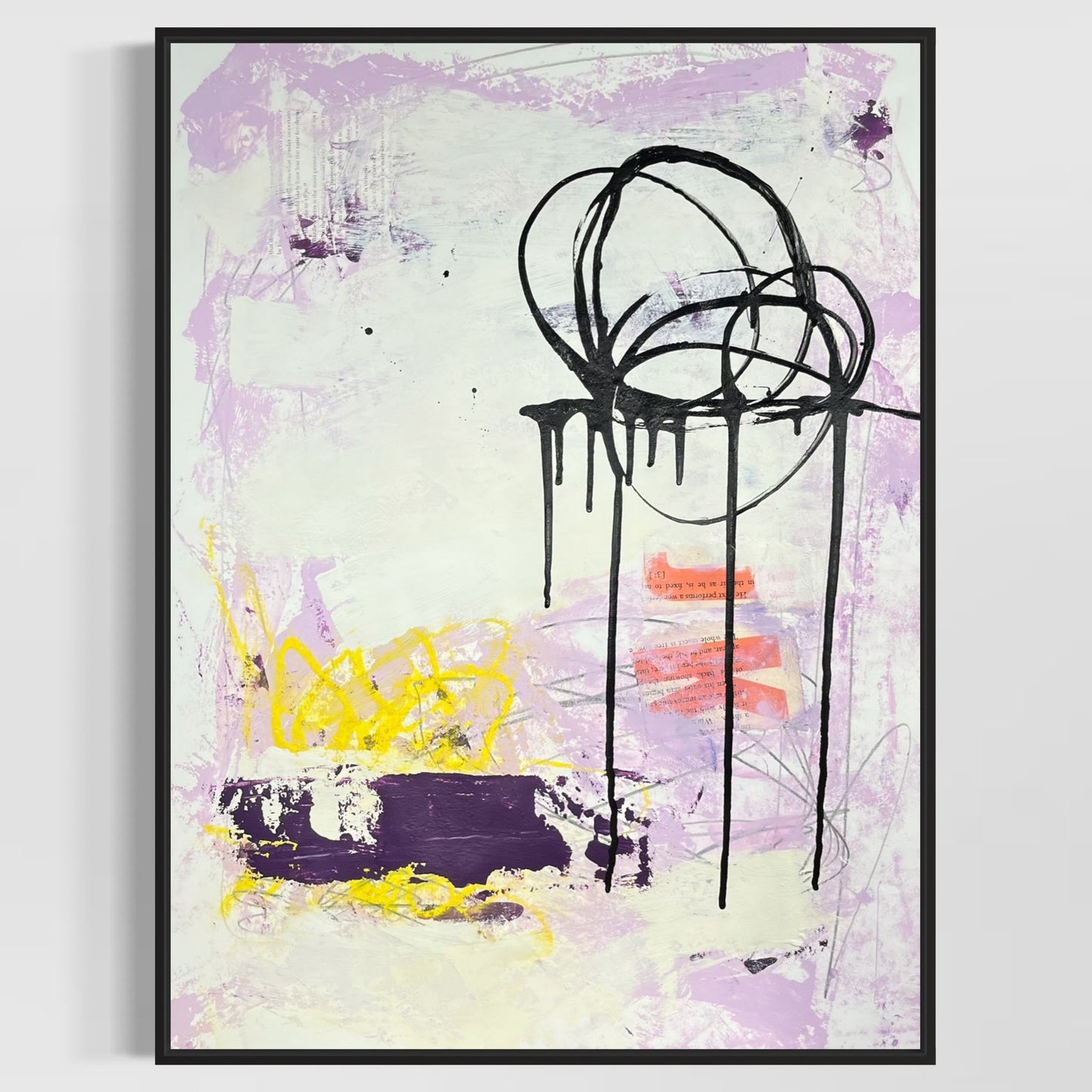 Original Mixed Media Abstract Modern Art Painting 18x24 "Deflexure" Signed