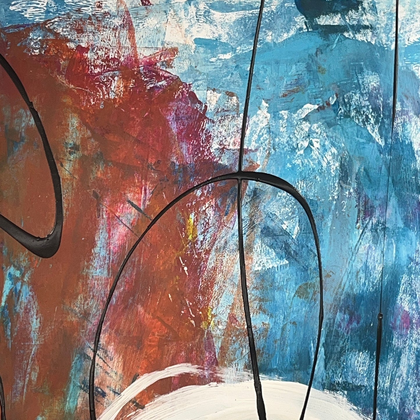 Original Mixed Media Abstract Modern Art Painting 24x36 "Fallibilism" Signed