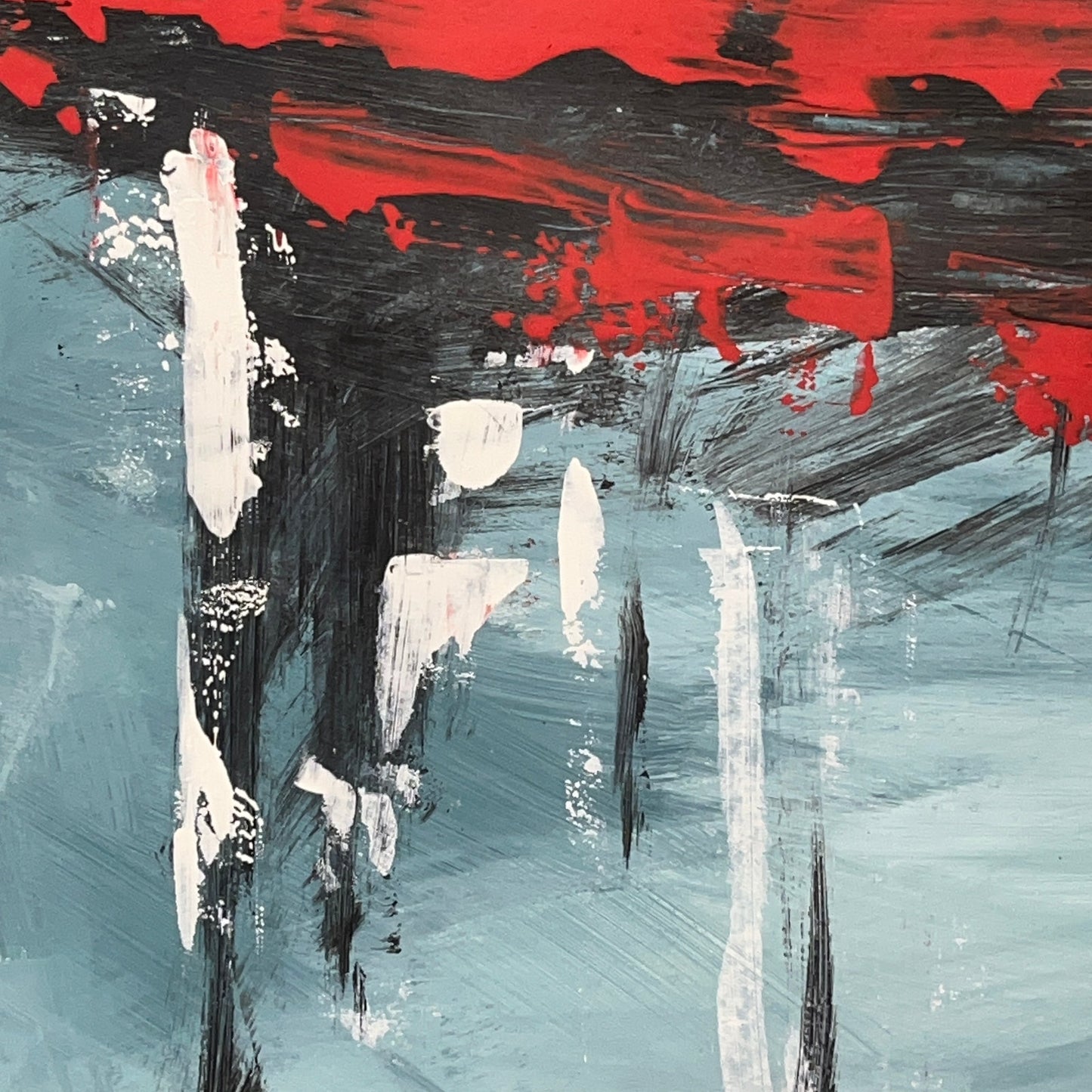 Original Mixed Media Abstract Modern Art Painting 24x36 "Interlunation" Signed