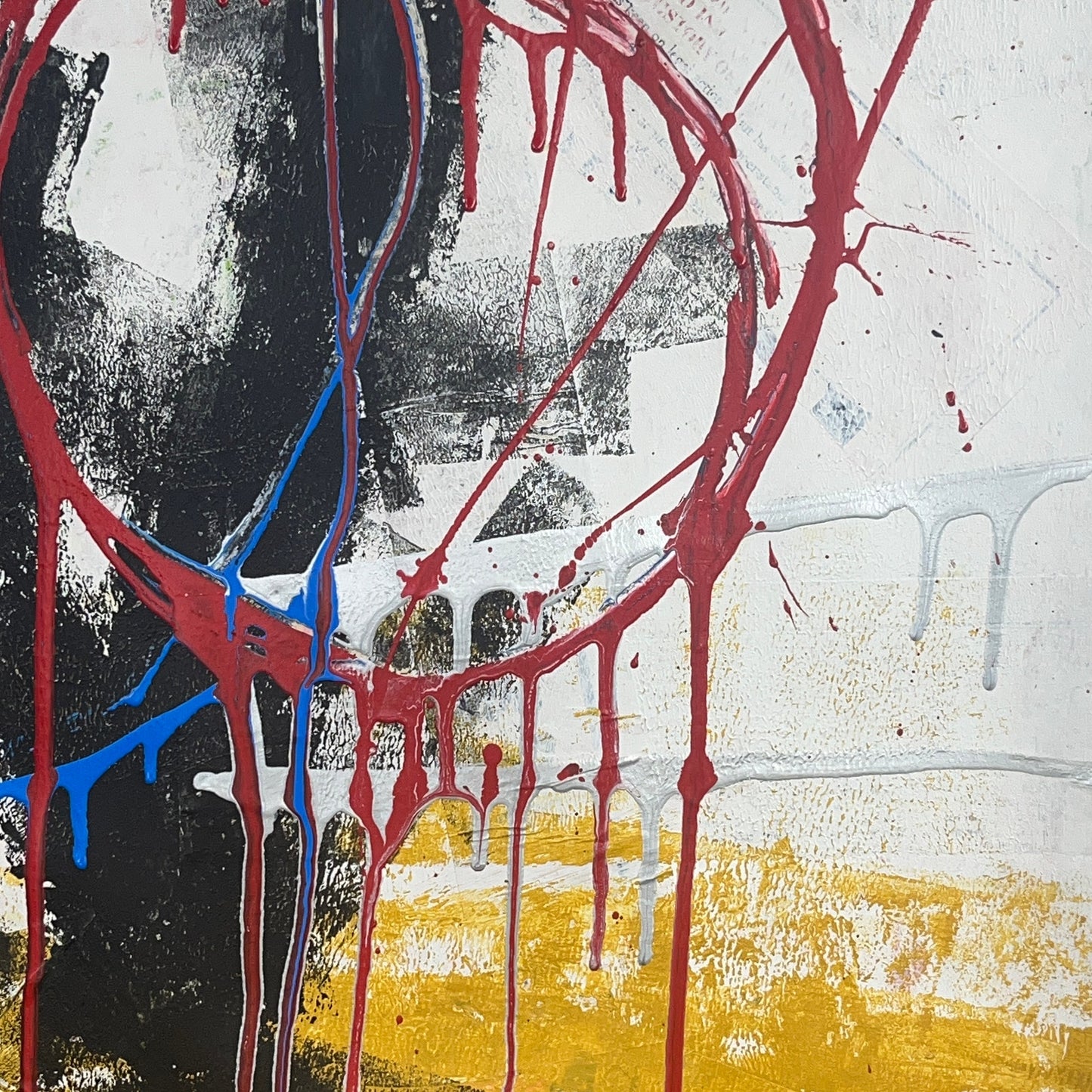 Original Mixed Media Abstract Modern Art Painting 18x24 "Miticide" Signed