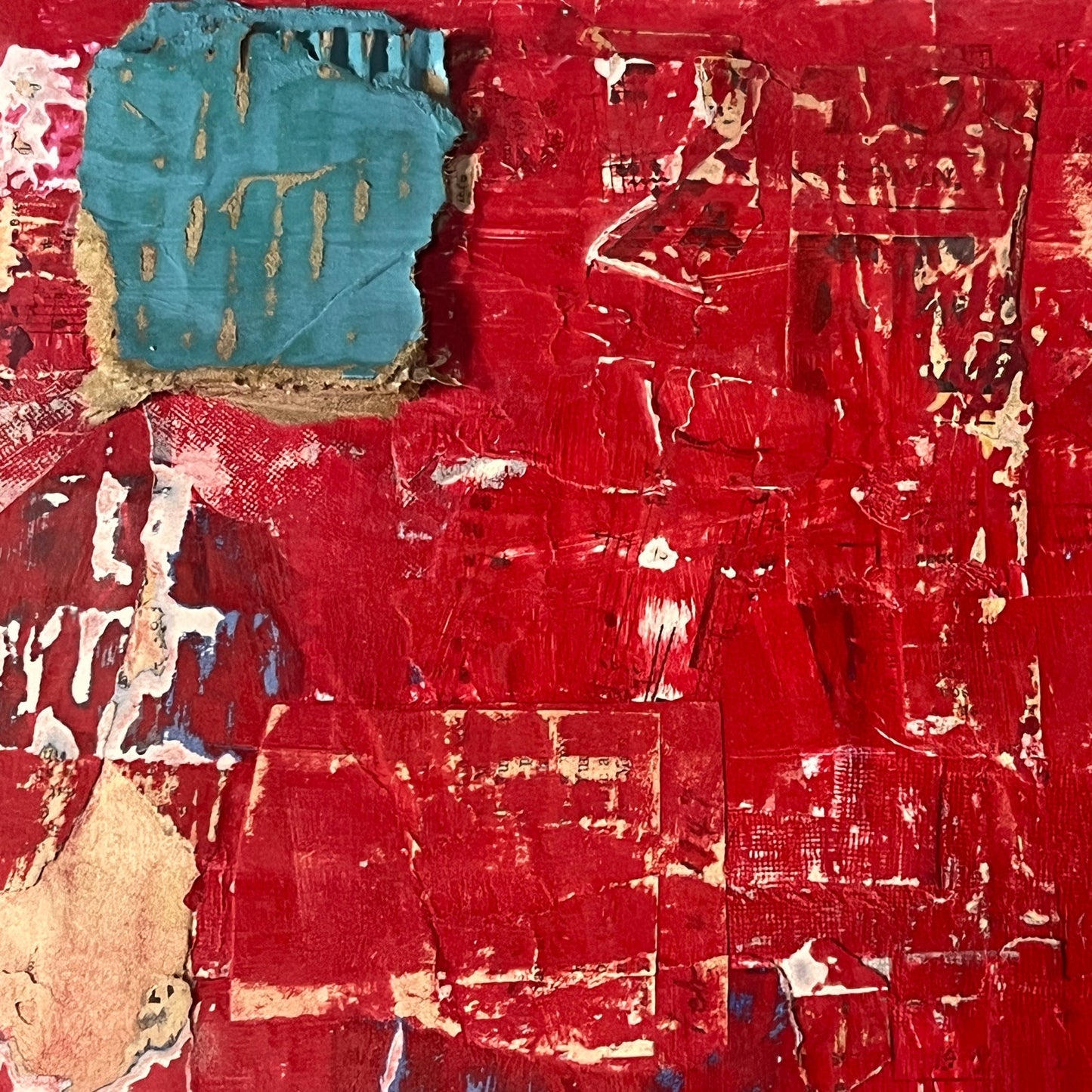 Original Mixed Media Abstract Art Collage Painting 11x14 "Pout"