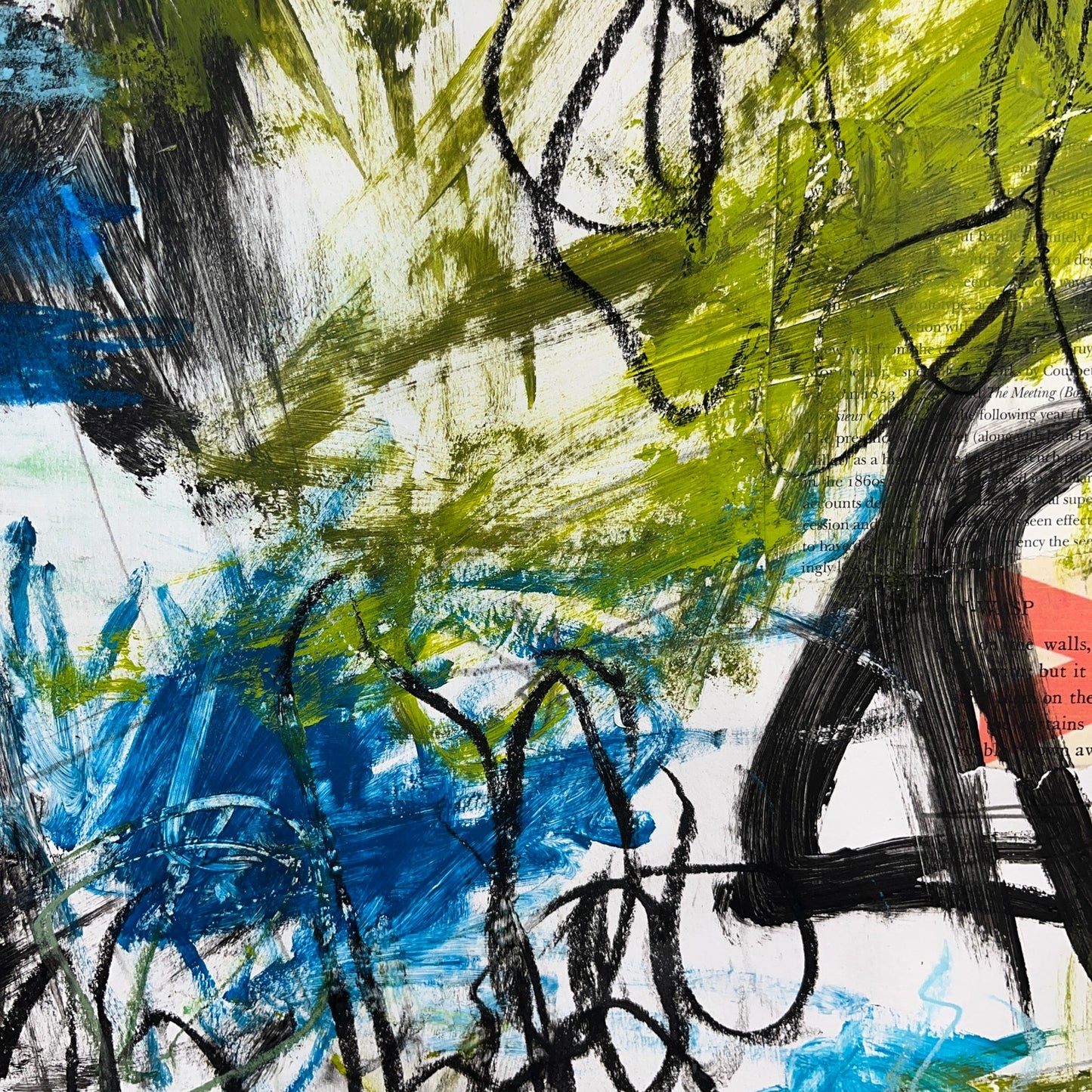 Original Mixed Media Abstract Modern Art Painting 18x24 "Goliard" Signed
