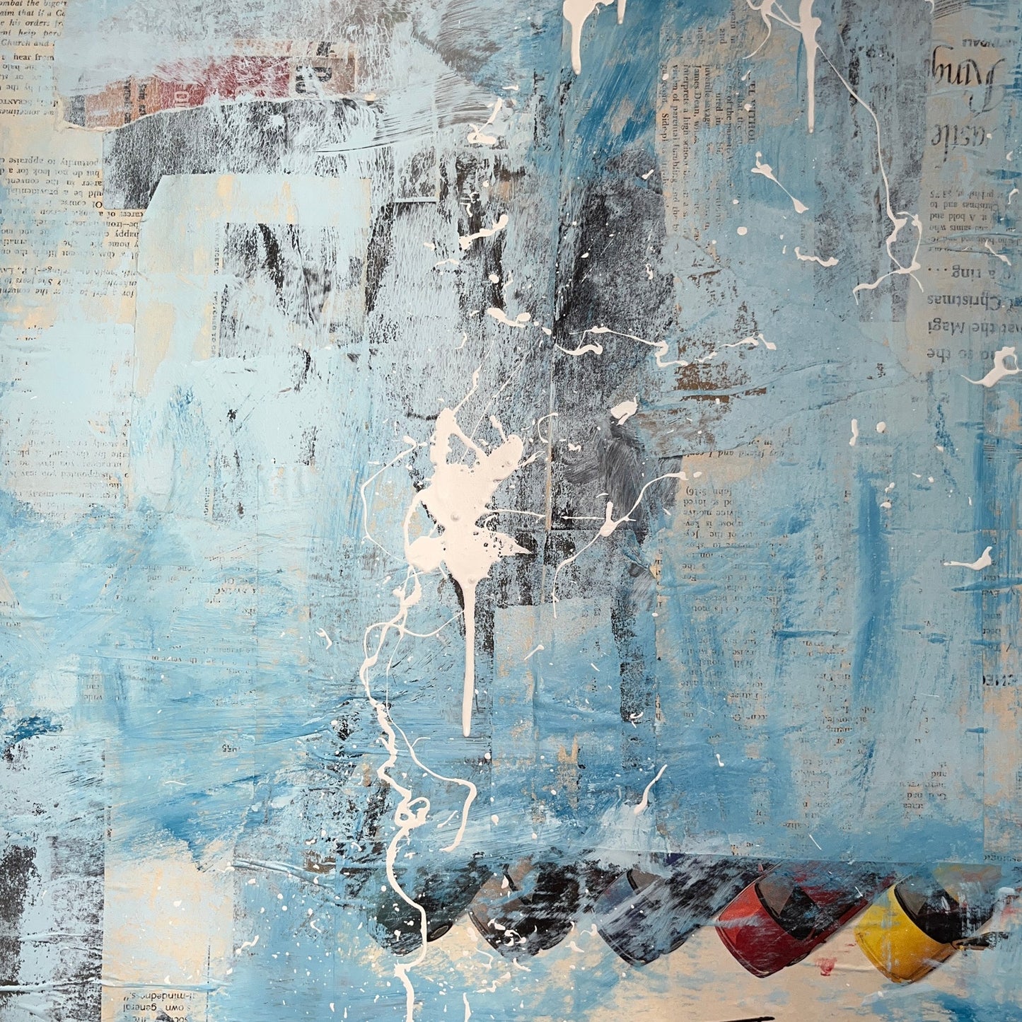 Original Mixed Media Abstract Modern Art Painting 18x24 "Quadrable" Signed