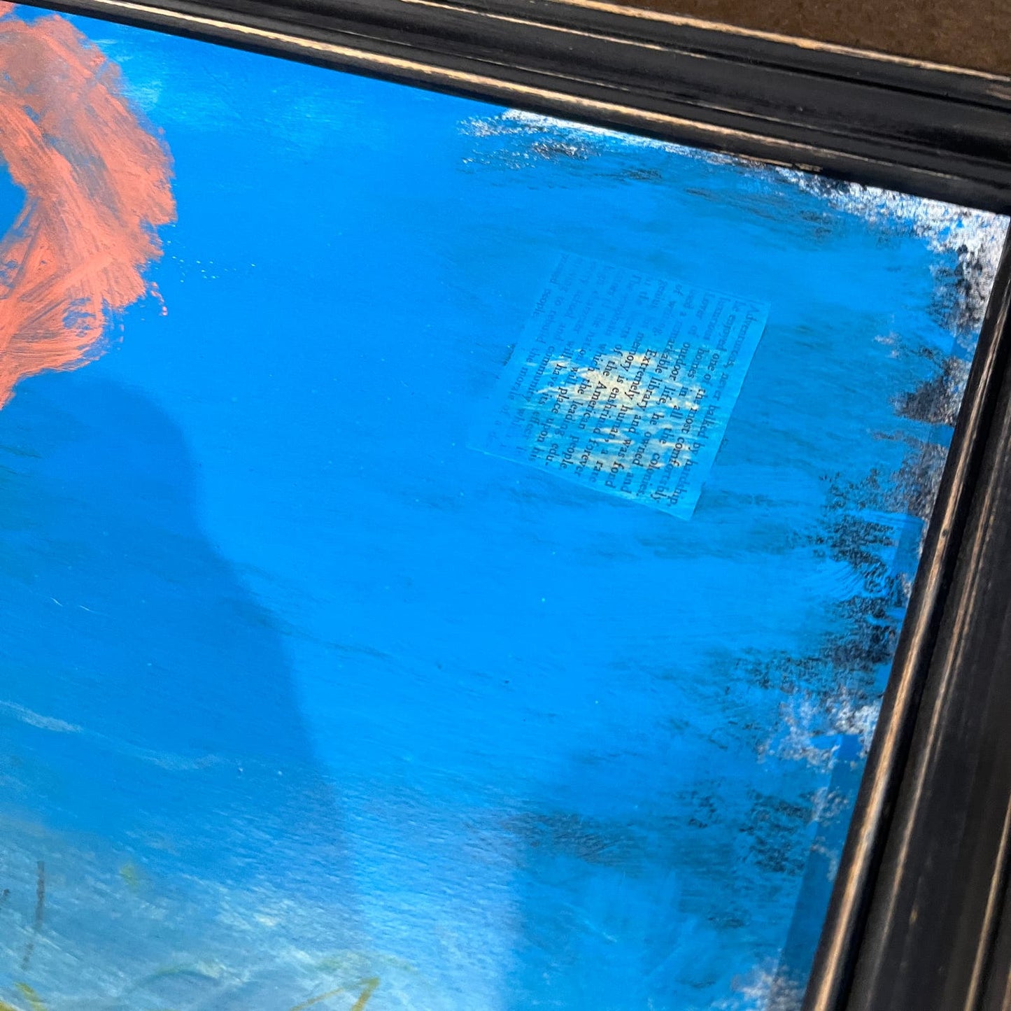 Original Framed Mixed Media Abstract Art Painting "Air Hypothesis" 17x21 w/ COA