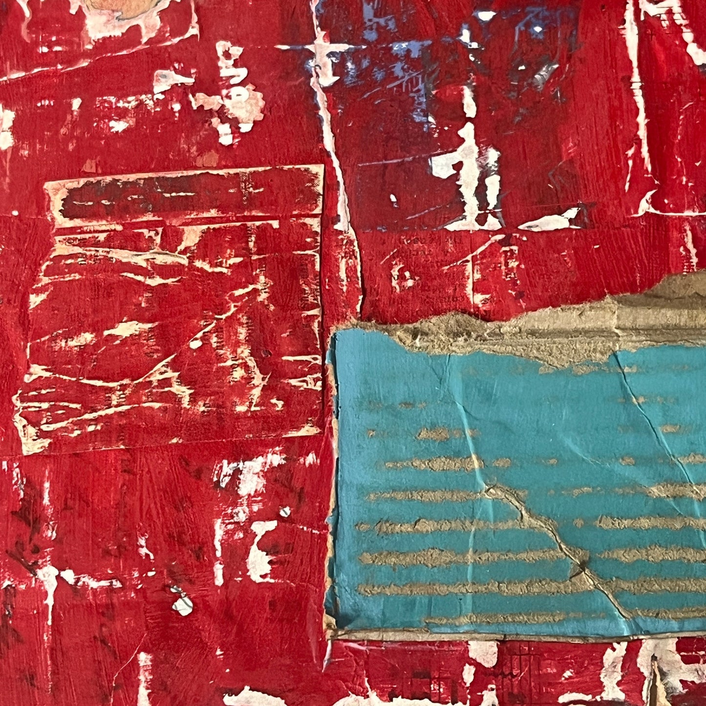Original Mixed Media Abstract Art Collage Painting 11x14 "Pout"