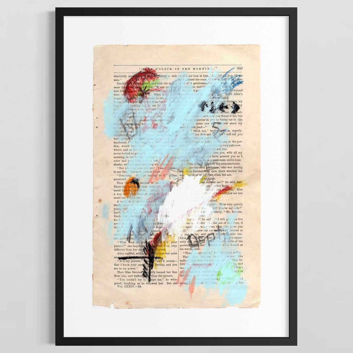 Original Abstract Modern Art Painting on Paper from 1878 Magazine #15 Signed