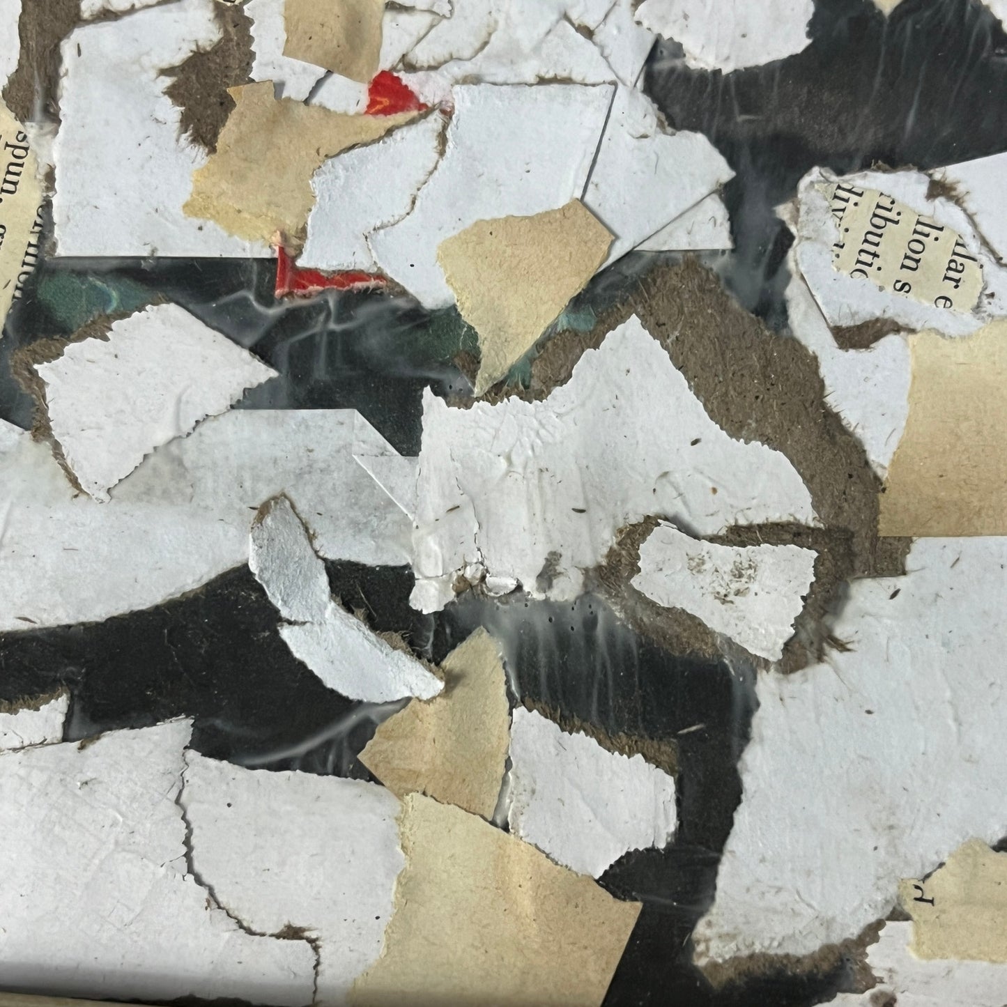 Original Framed Mixed Media Abstract Art Collage 11x13 "Center of the Earth II"