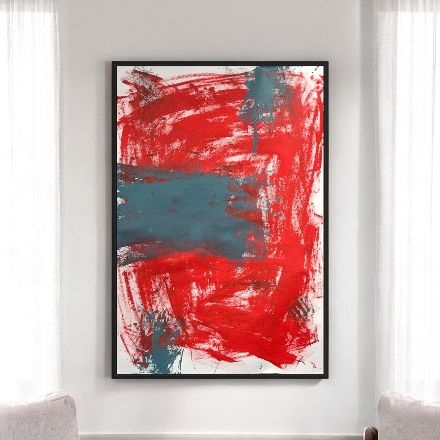Original Mixed Media Abstract Modern Art Painting 24x36 "Esemplasy" Signed