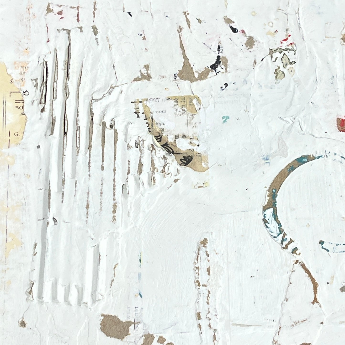 Original Framed Minimalist Modern Art Collage Painting 12x18 "Theophany"