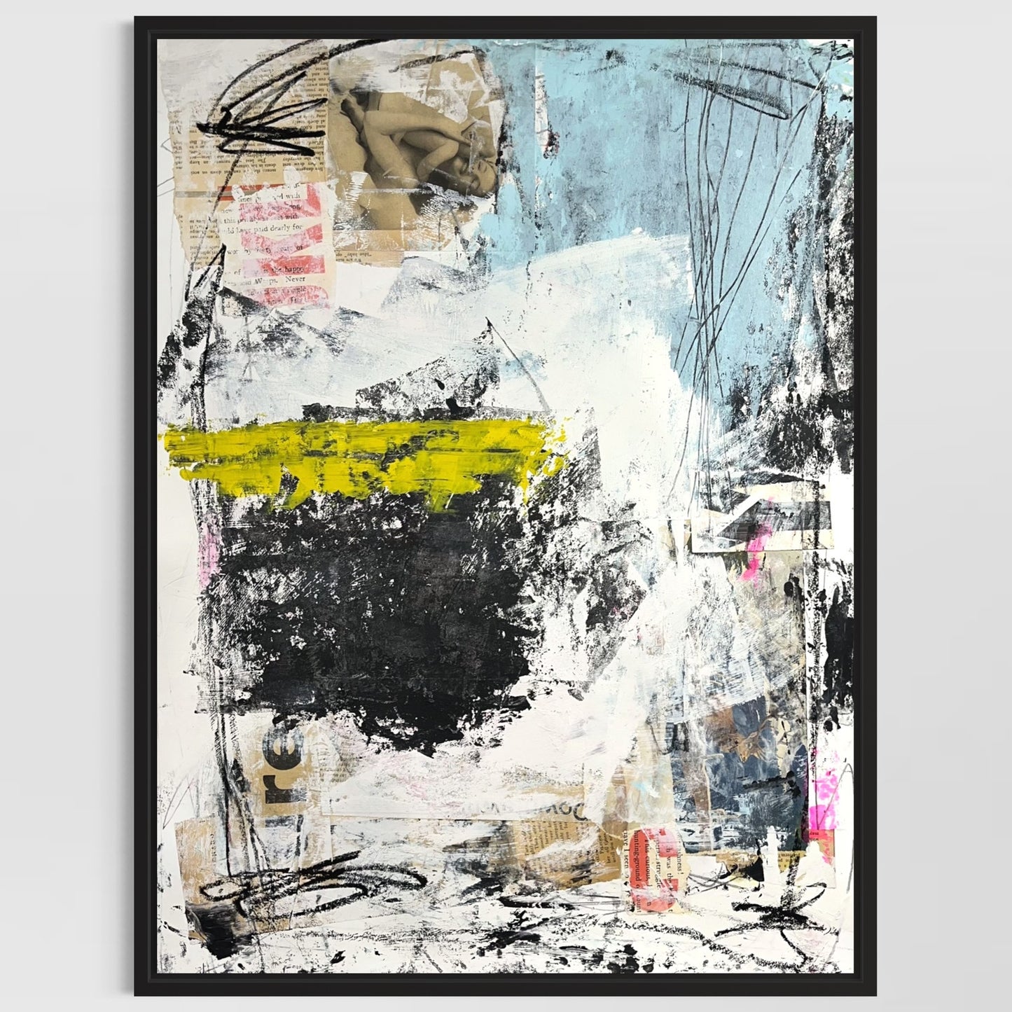 Original Mixed Media Abstract Modern Art Painting 18x24 "Icterical" Signed