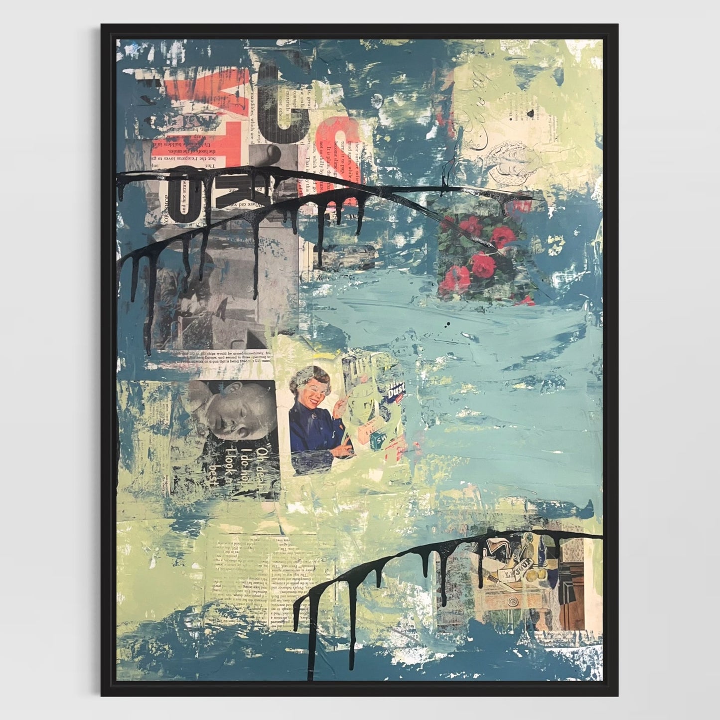 Original Mixed Media Abstract Modern Art Painting 18x24 "Plutarchy" Signed