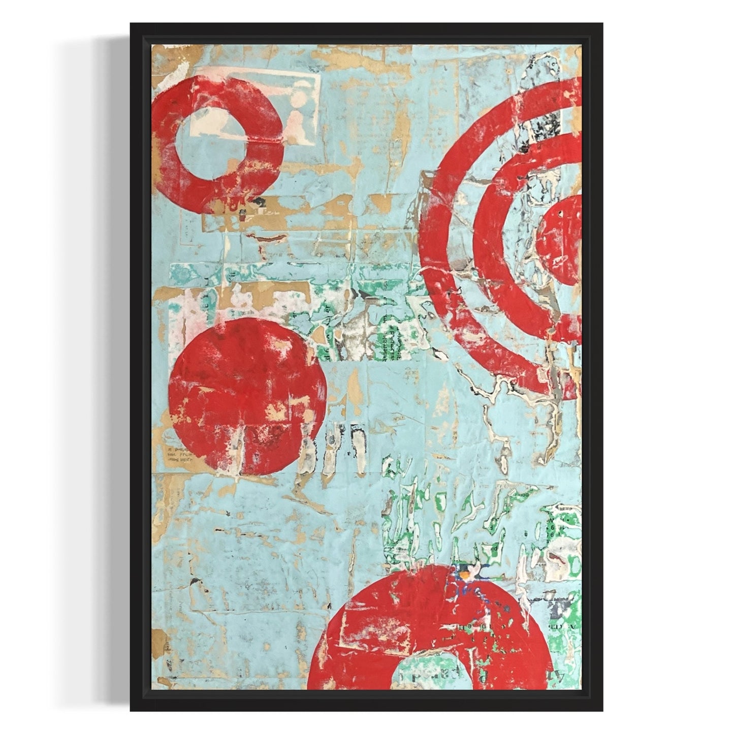 Original Framed Mixed Media Modern Art Collage Painting 12x18 "Trochiform"