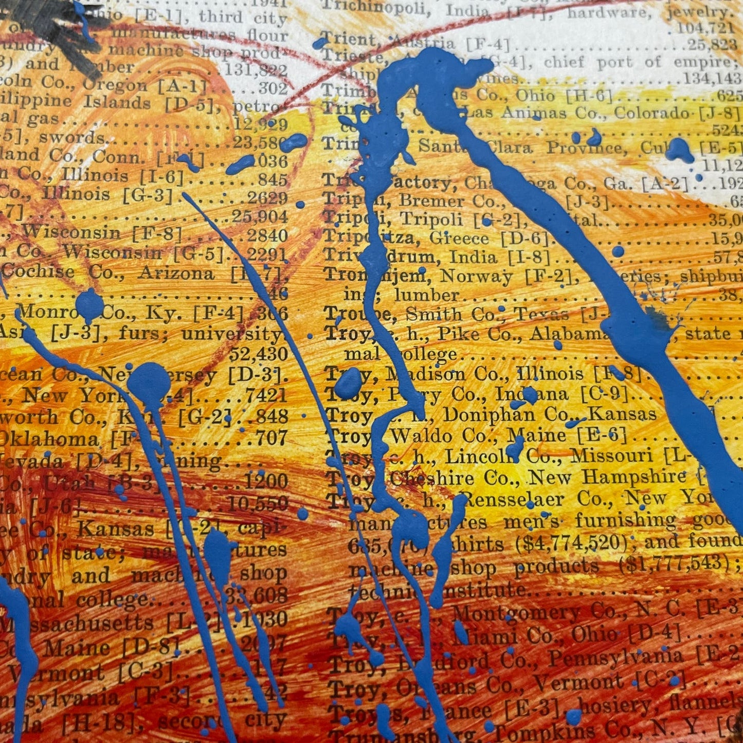 Original Mixed Media Abstract Art Painting 10x13.5” Wanderlust Series #27