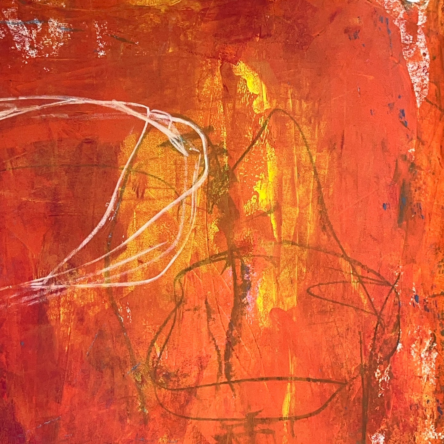 Original Mixed Media Abstract Modern Art Painting 24x36 "Lamiaceous" Signed