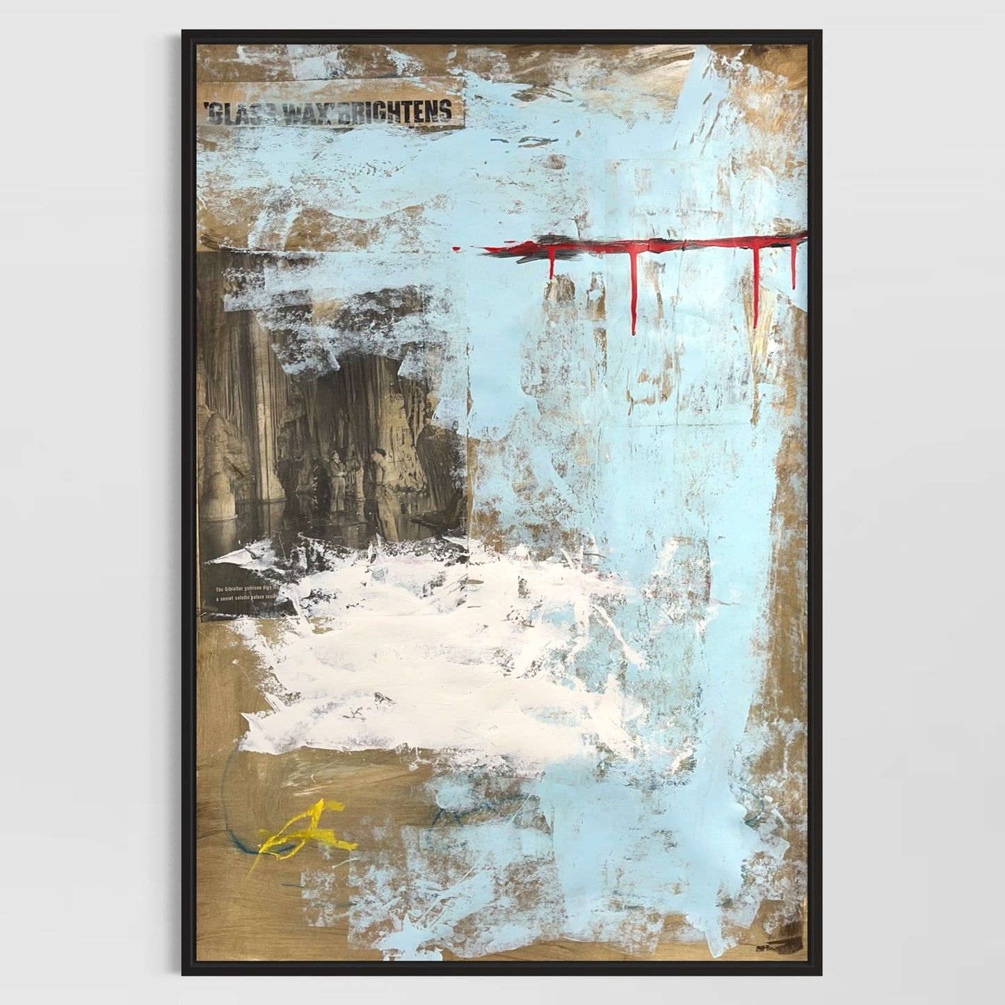 Original Mixed Media Abstract Modern Art Painting 24x36 "Glass Wax" Signed