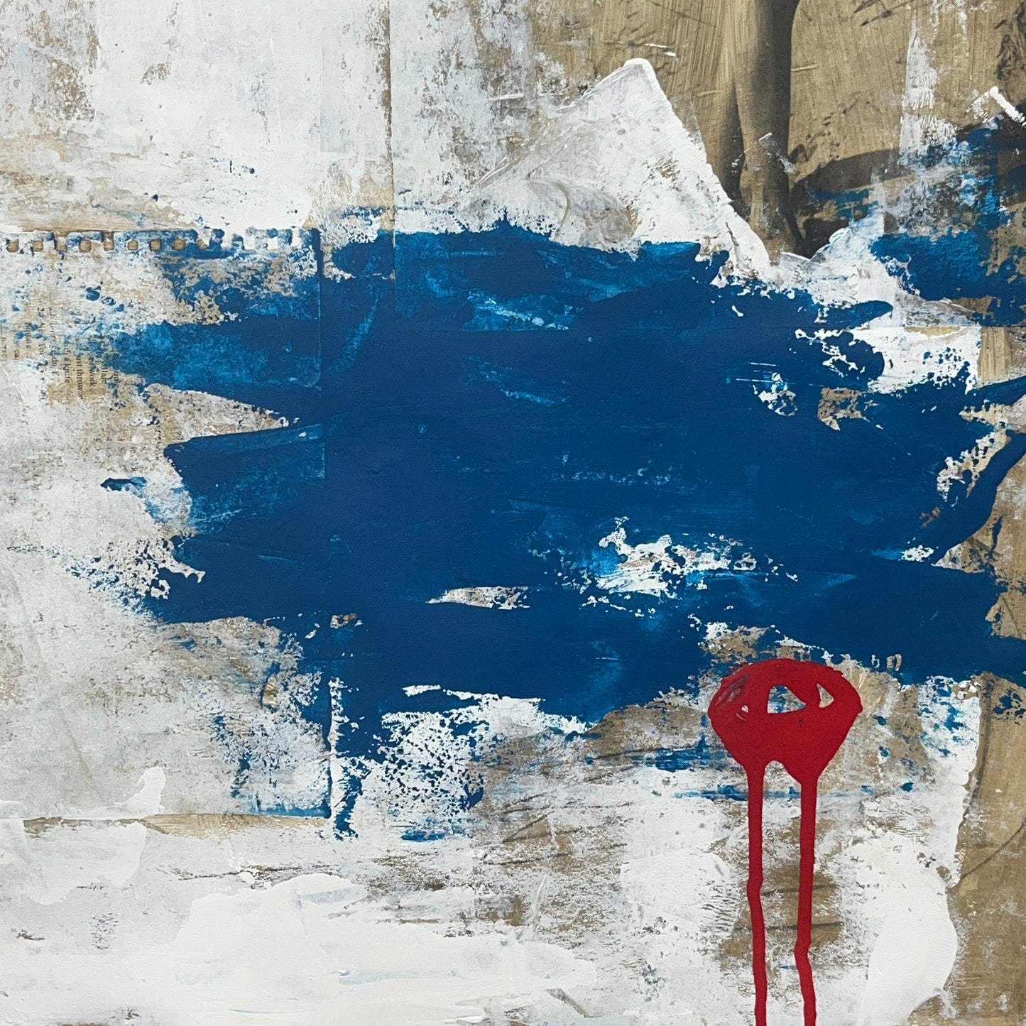 Original Mixed Media Abstract Modern Art Painting 24x36 "National Affairs"