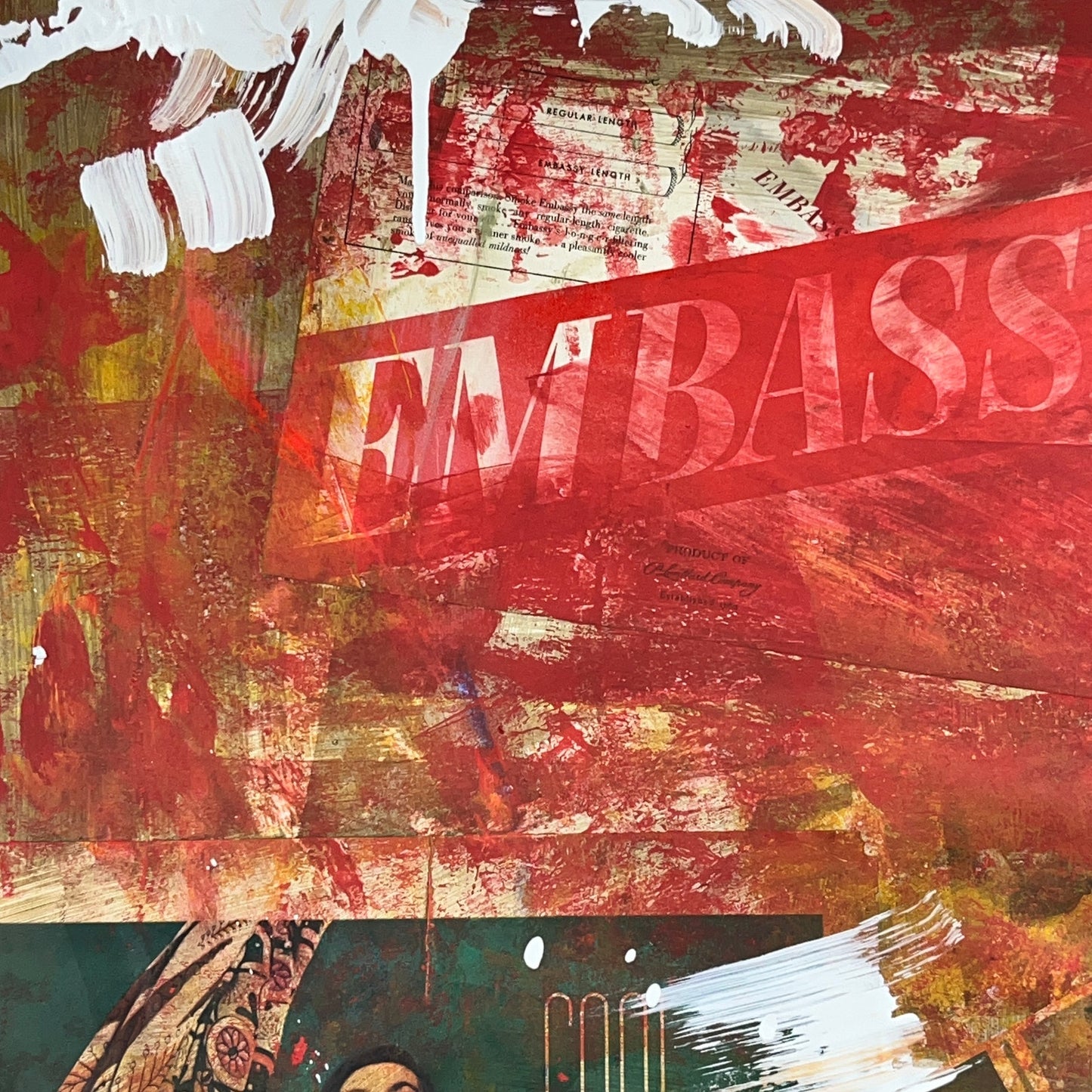 Original Mixed Media Abstract Modern Art Painting 24x36 "Embassy" Signed