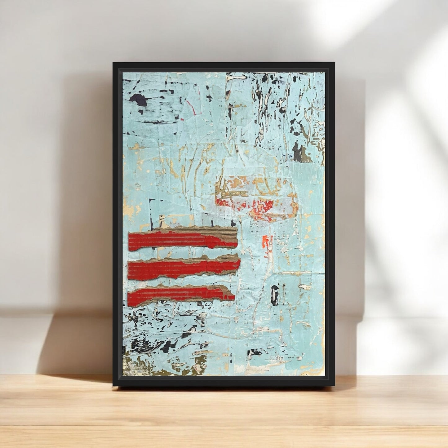 Original Framed Mixed Media Modern Art Collage Painting 12x18 "Appendix"